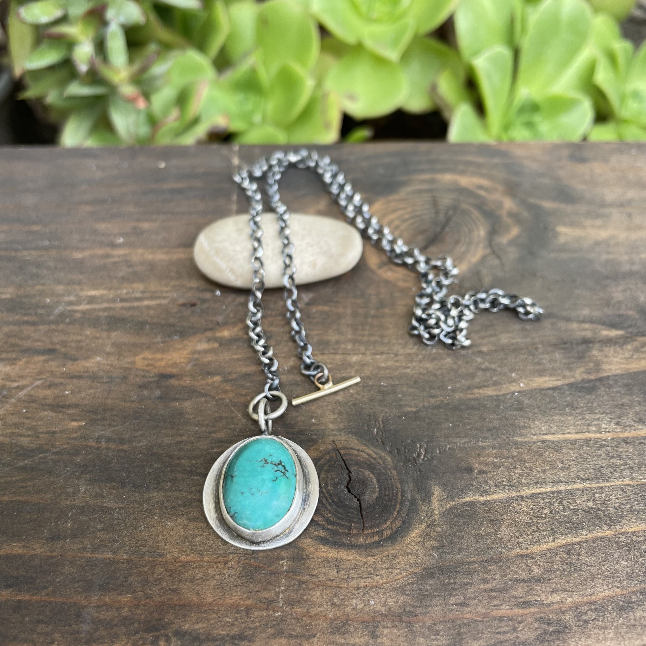 Squam Oval Turquoise Necklace