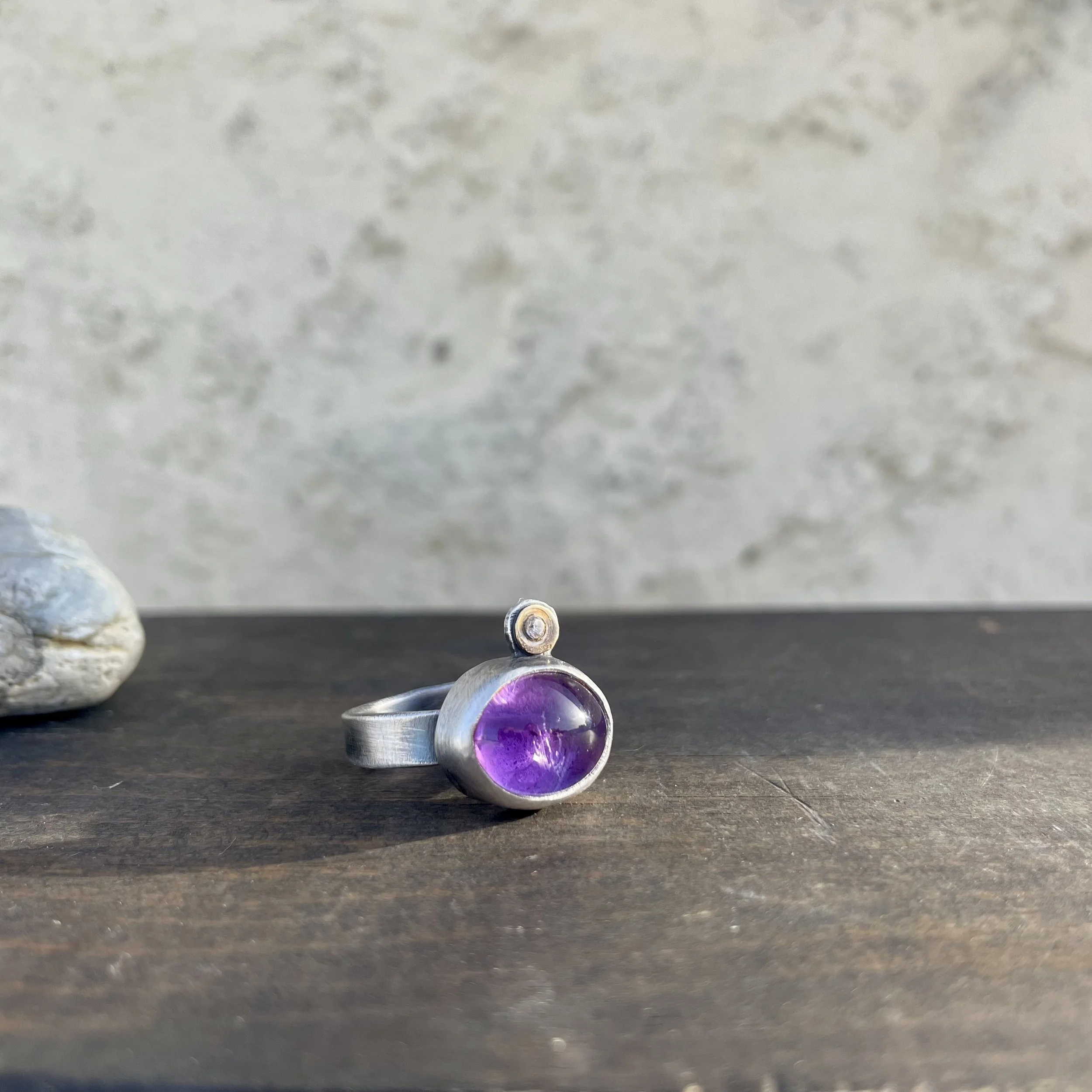 Amethyst North Star Ring