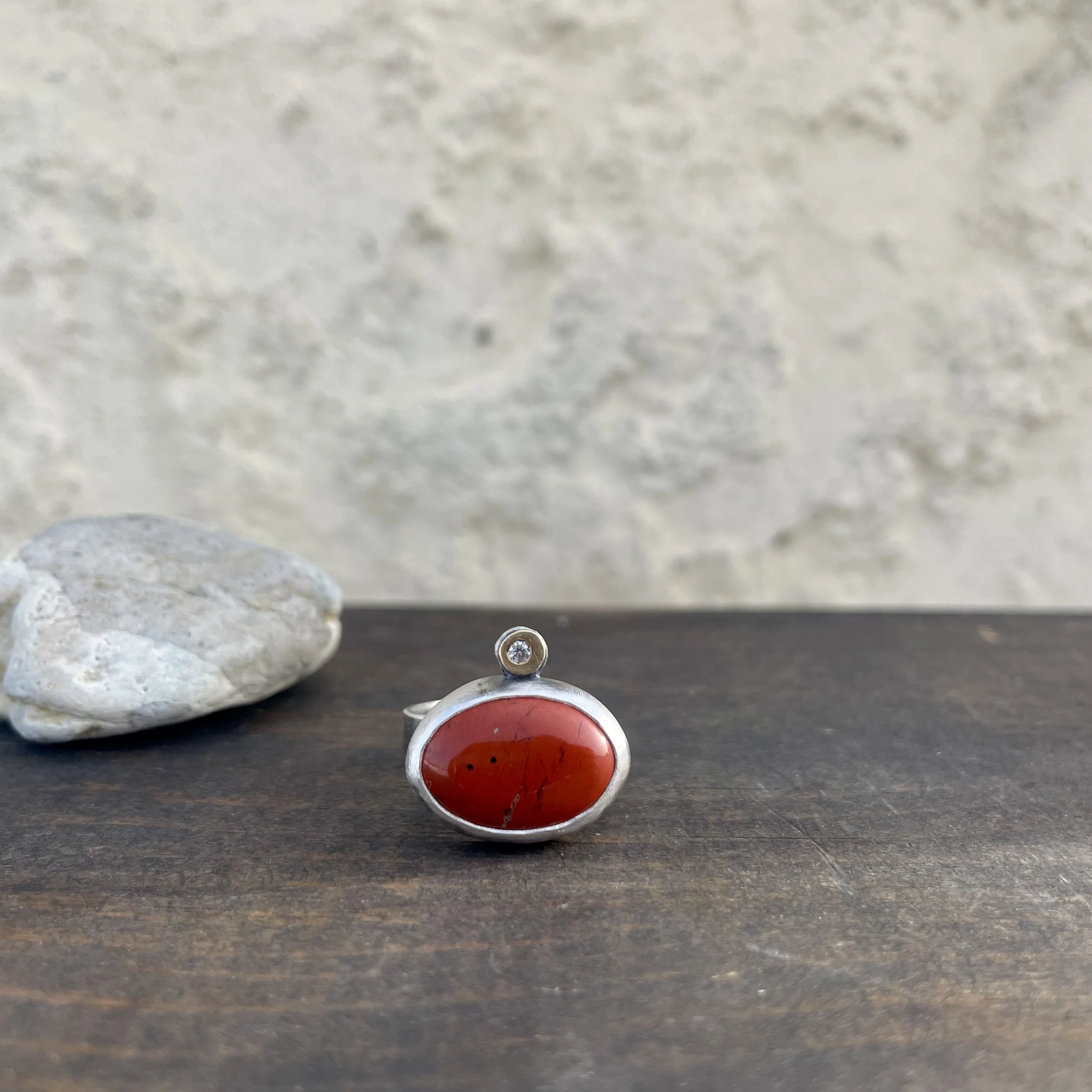 Oval Red Jasper North Star Ring