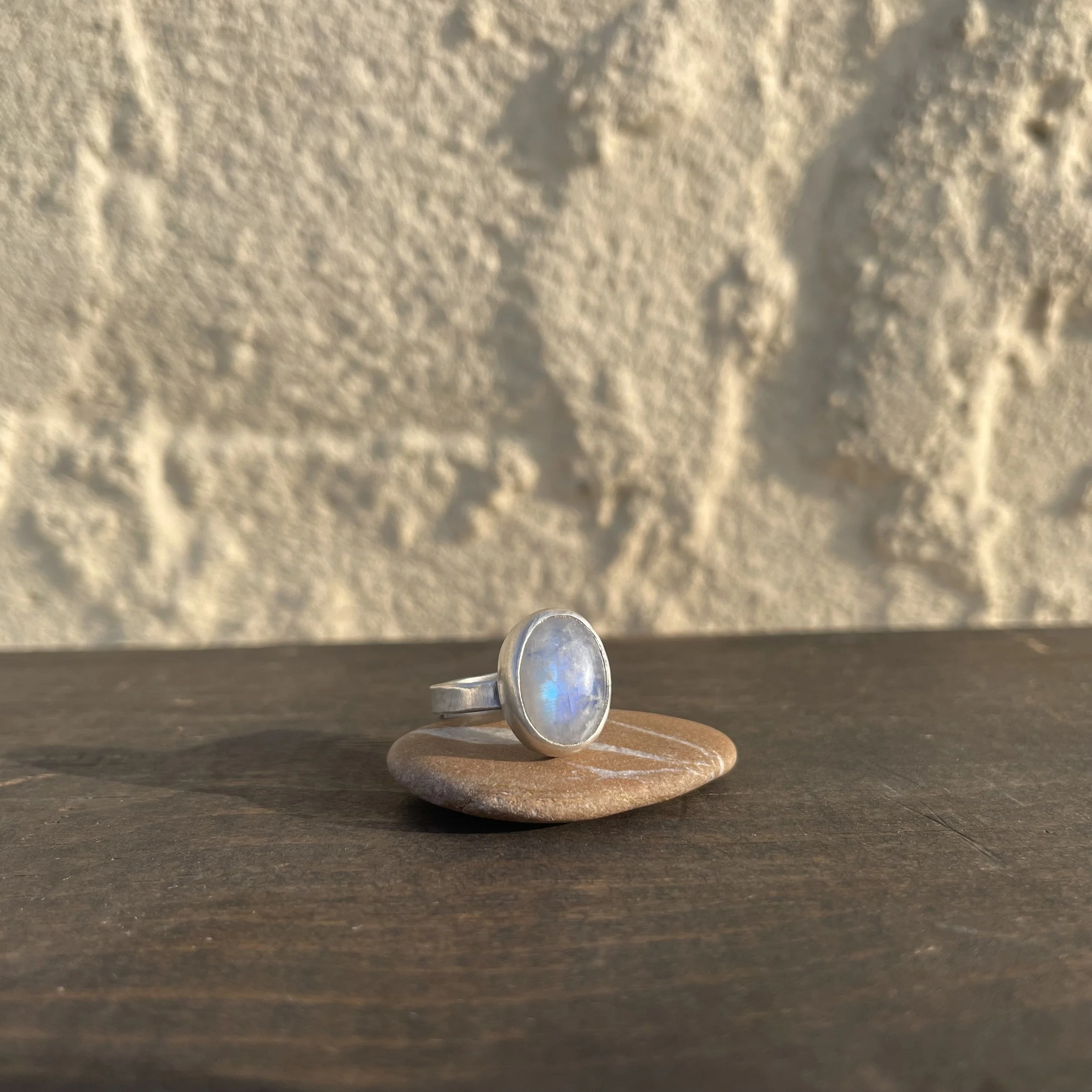 Rainbow Moonstone Ring