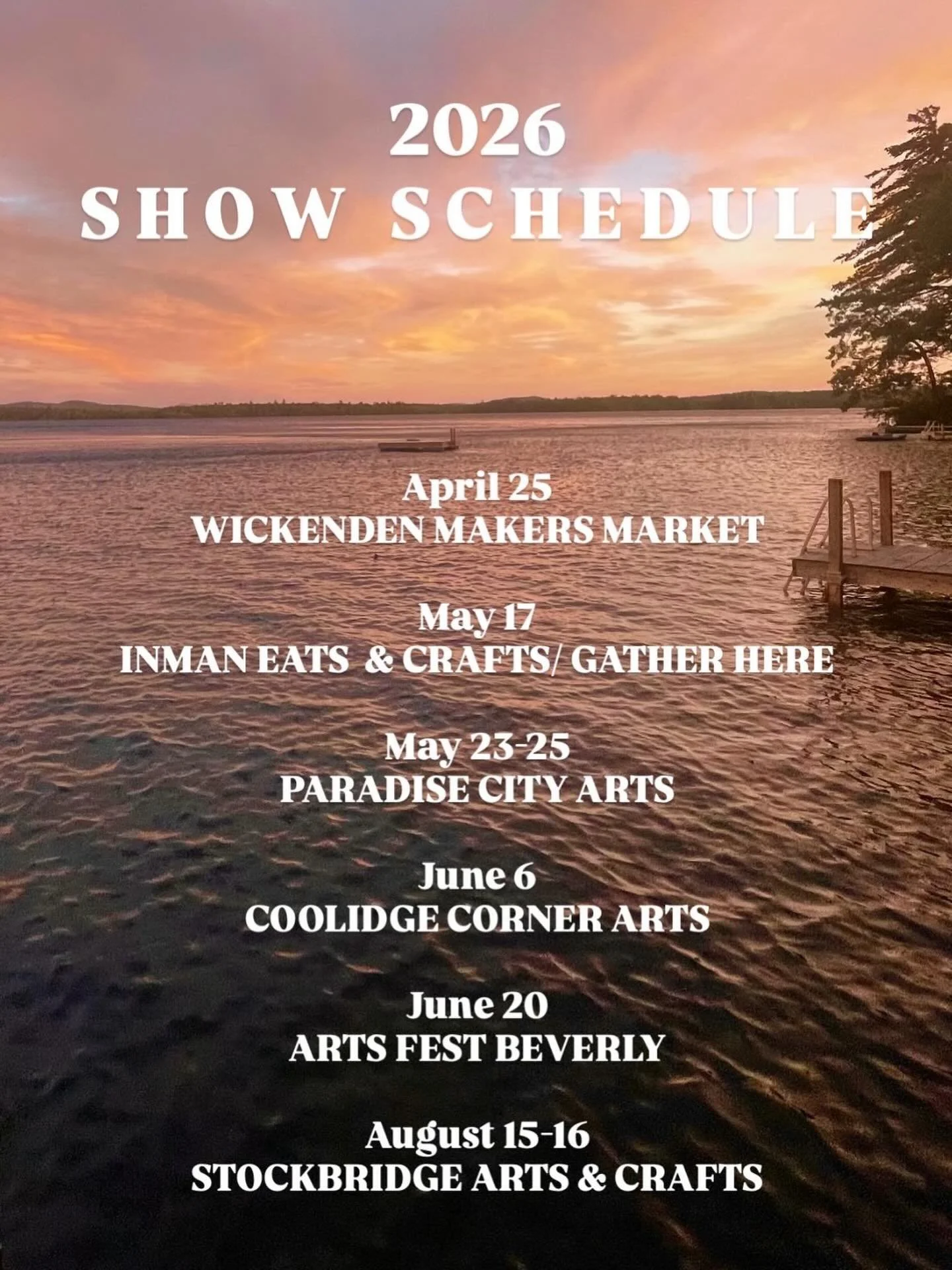 My show schedule (so far) for 2026. I&rsquo;m proud and excited for this line up. But two things can be true at once; I&rsquo;m also anxious. This is an ambitious show schedule without a baby so with a small child, this is fairly ambitious. Trying to