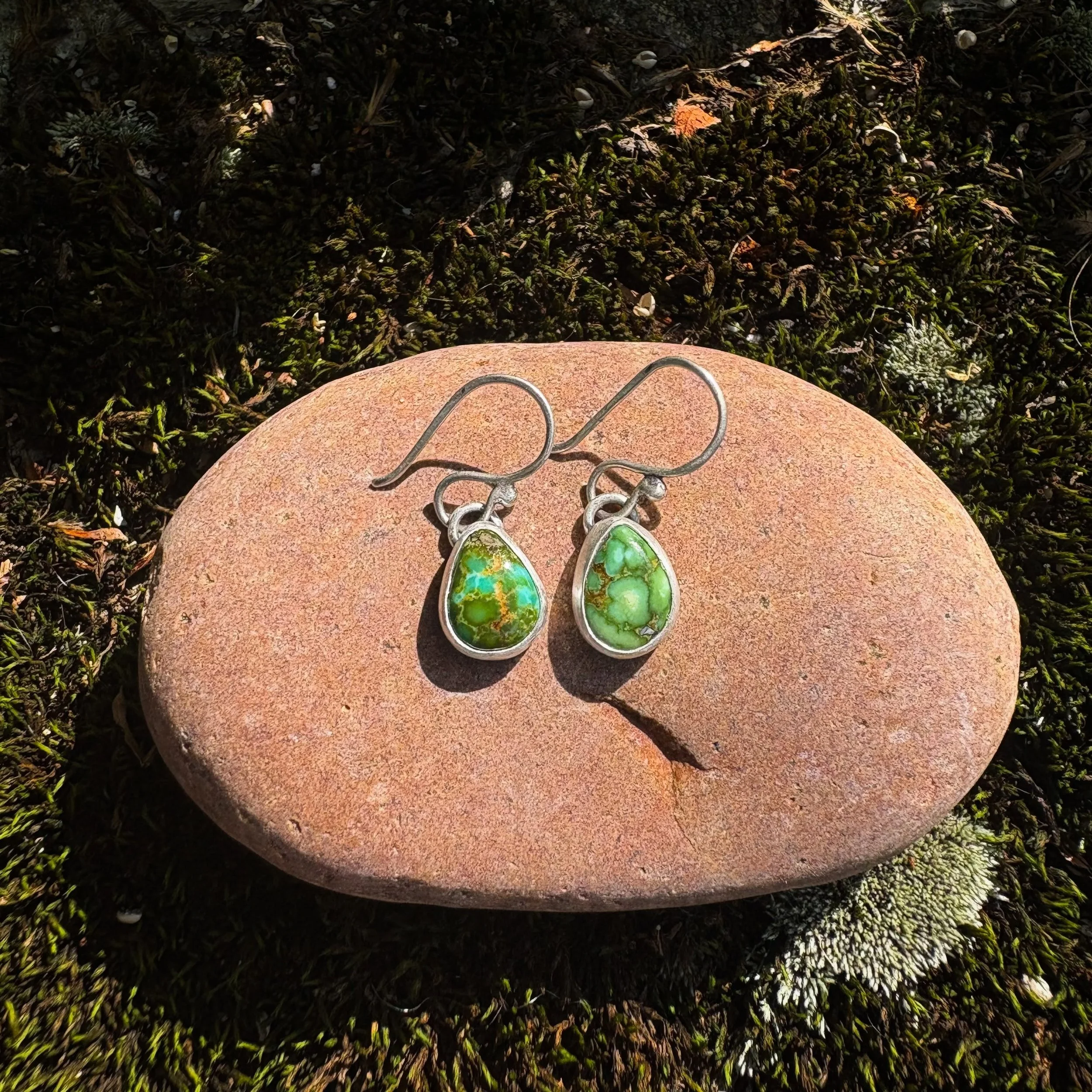 Just finished a custom pair of Sonoran Gold Turquoise Hoops. ✨