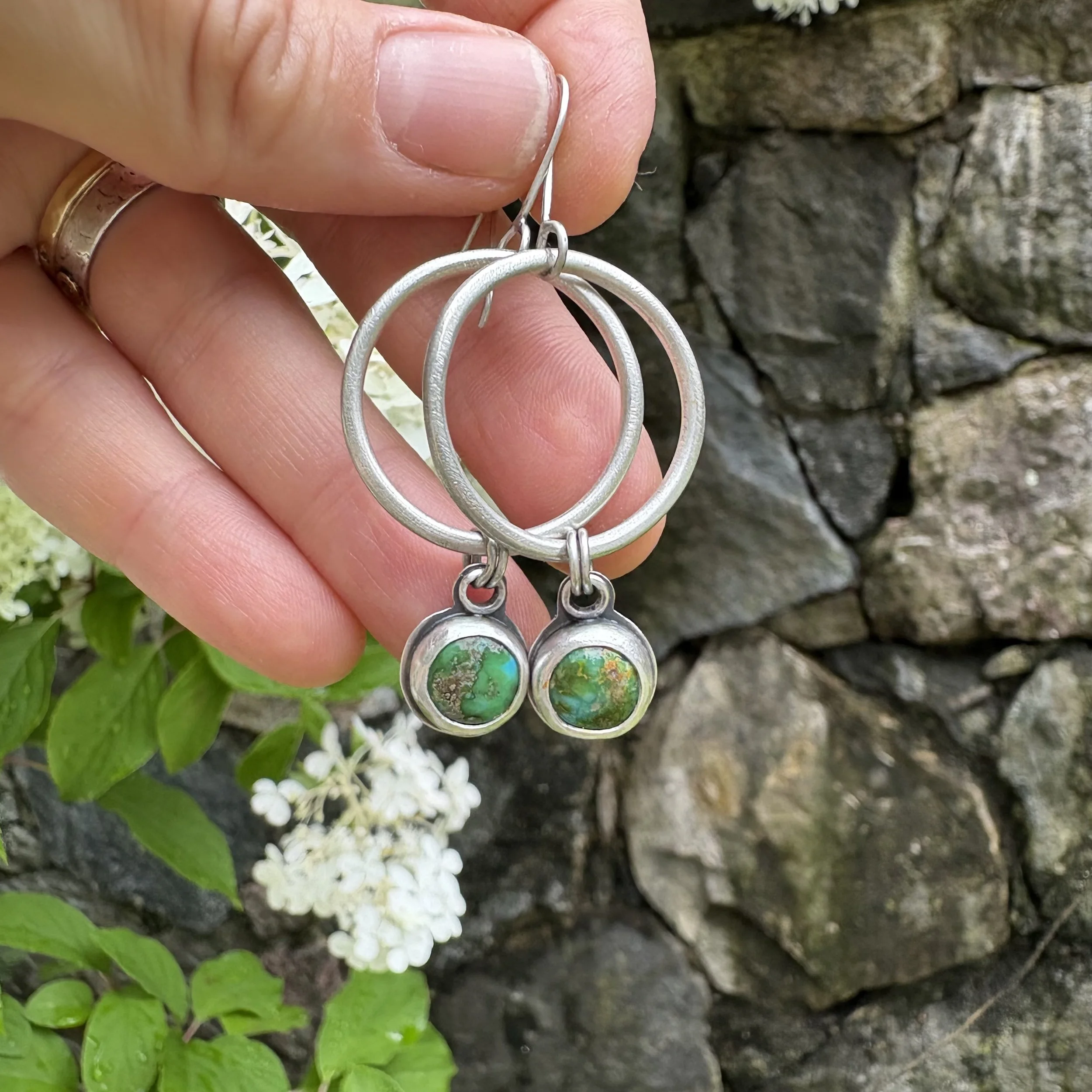 Sonoran Gold Turquoise Small Circle Hoops