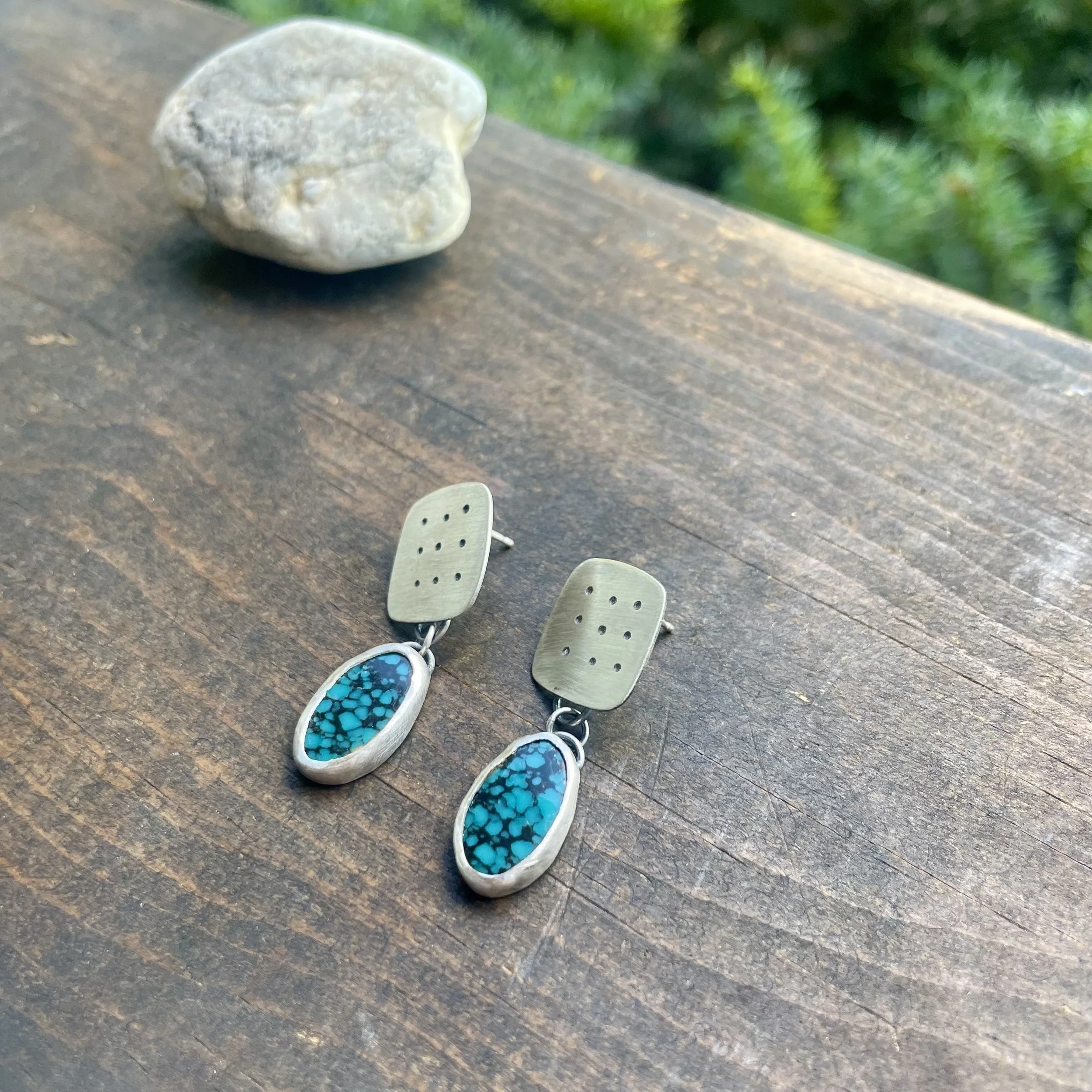 Square Dot Blue Turquoise Posts