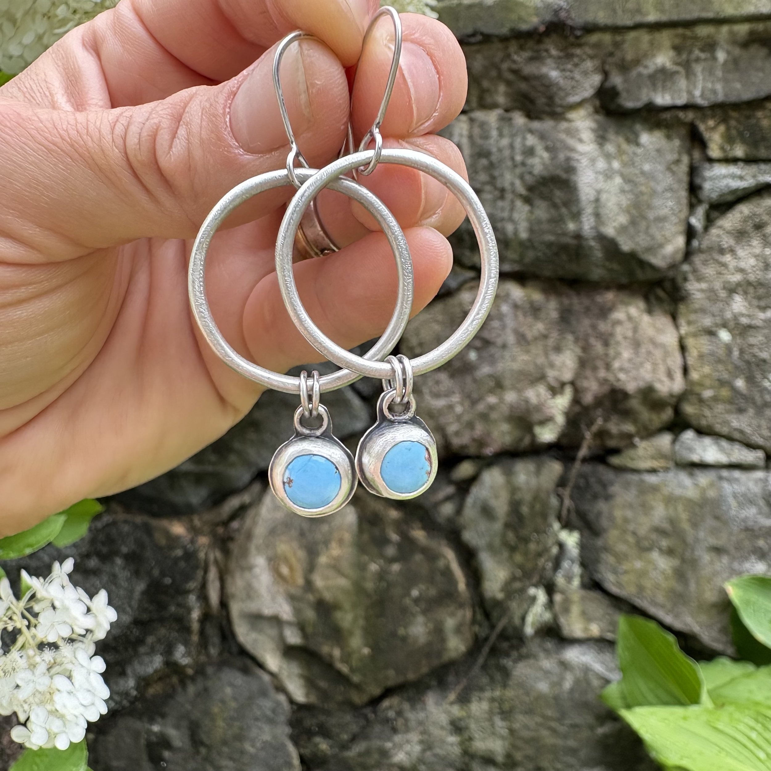 Golden Hill Turquoise Small Circle Hoops
