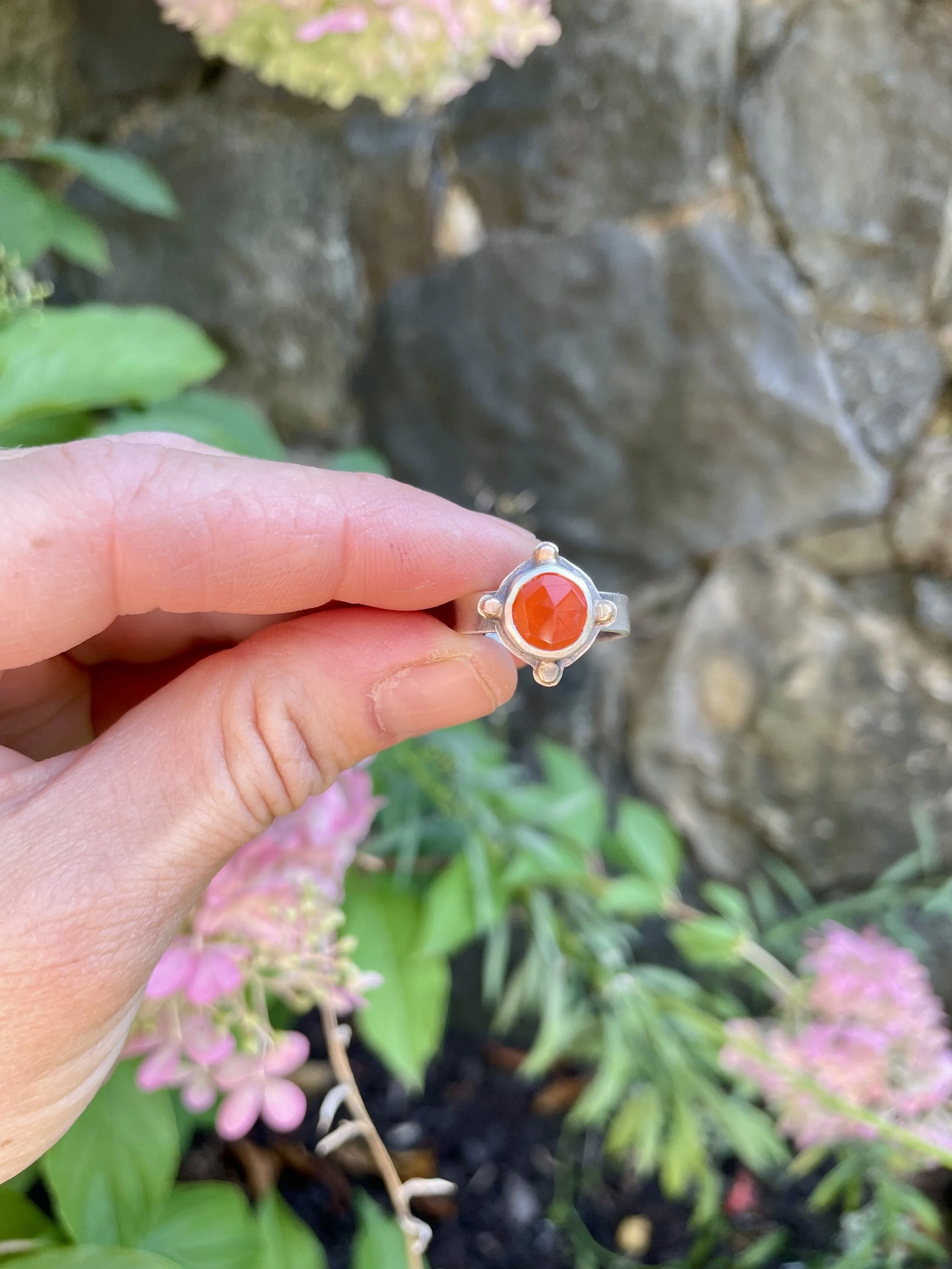 Carnelian Ring with 14k Gold Dot 4