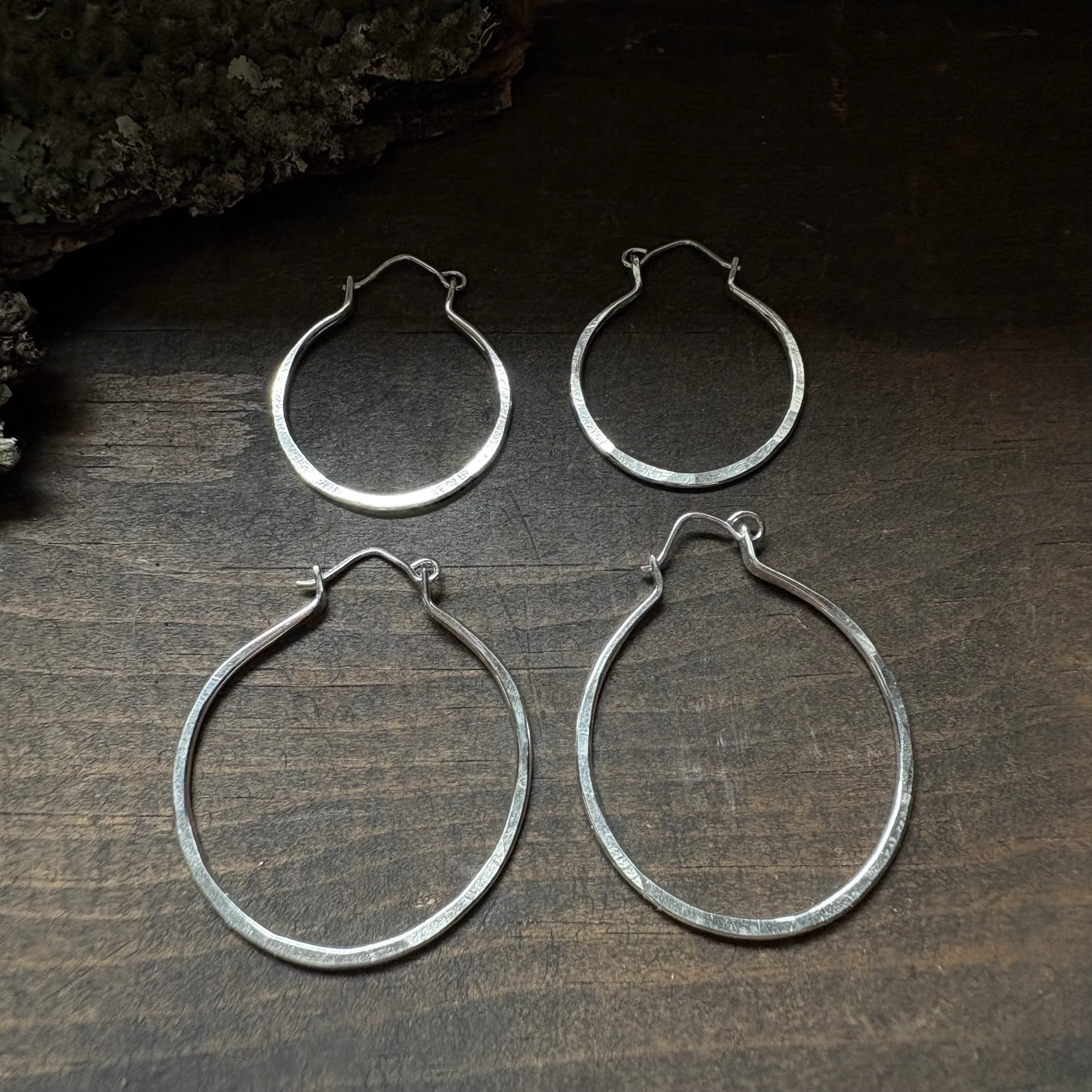 Hinge Sterling Silver Hoops