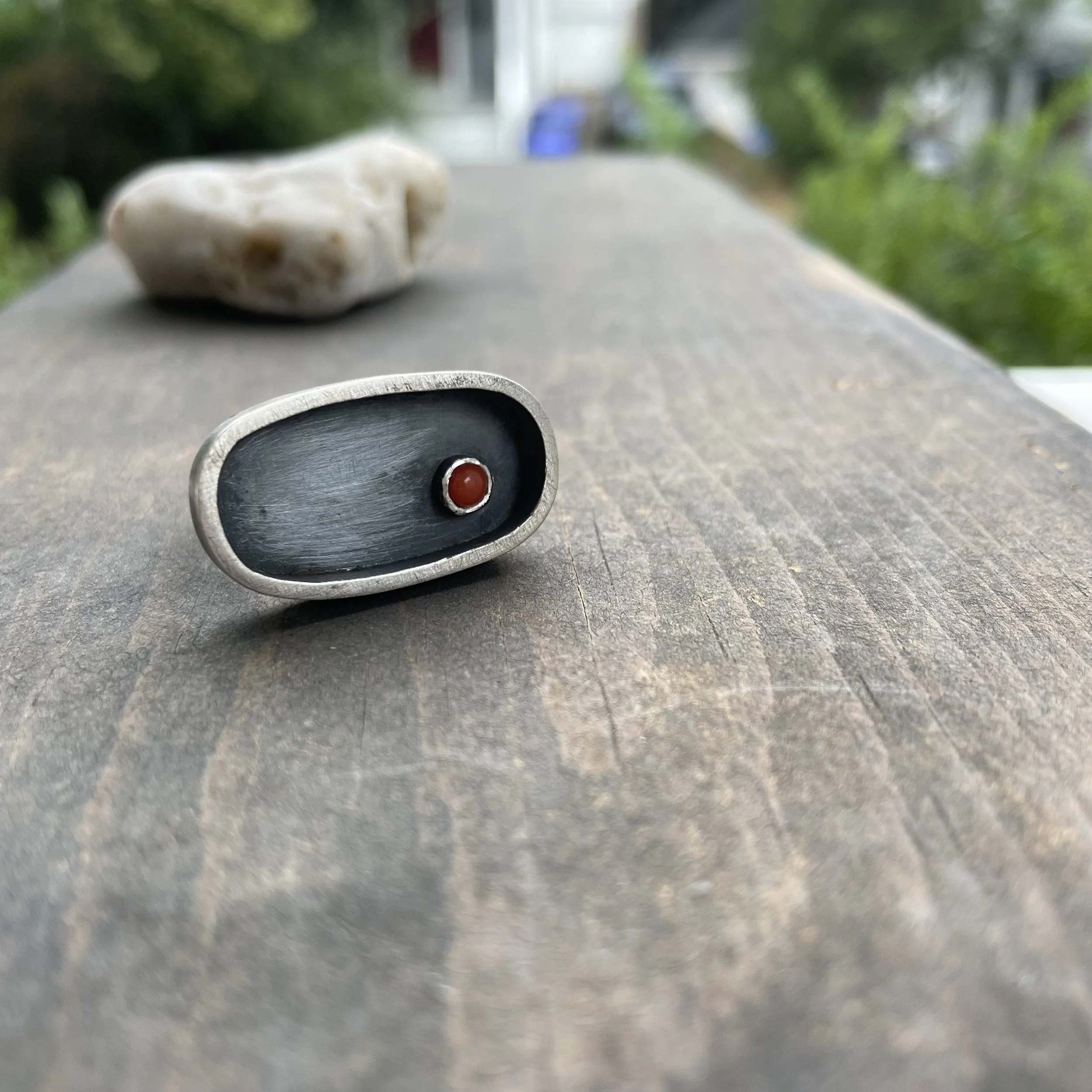 Coral Shadow Box Ring Horizontal