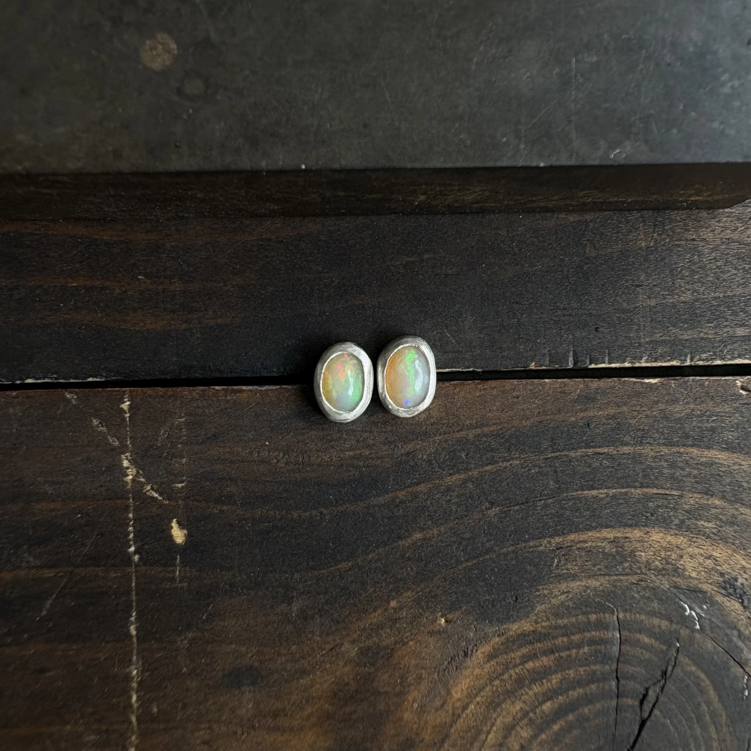 Small Oval Opal Posts