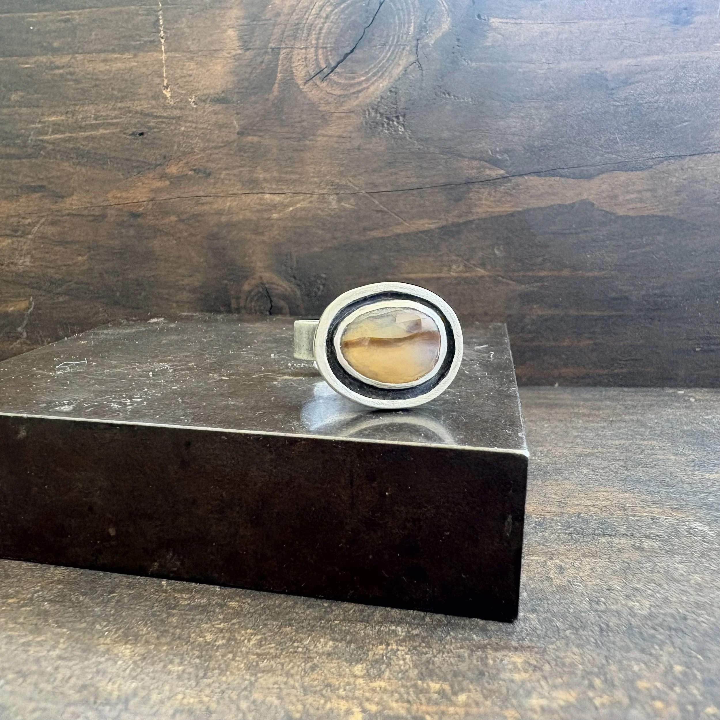 #3 Montana Agate Landscape Ring