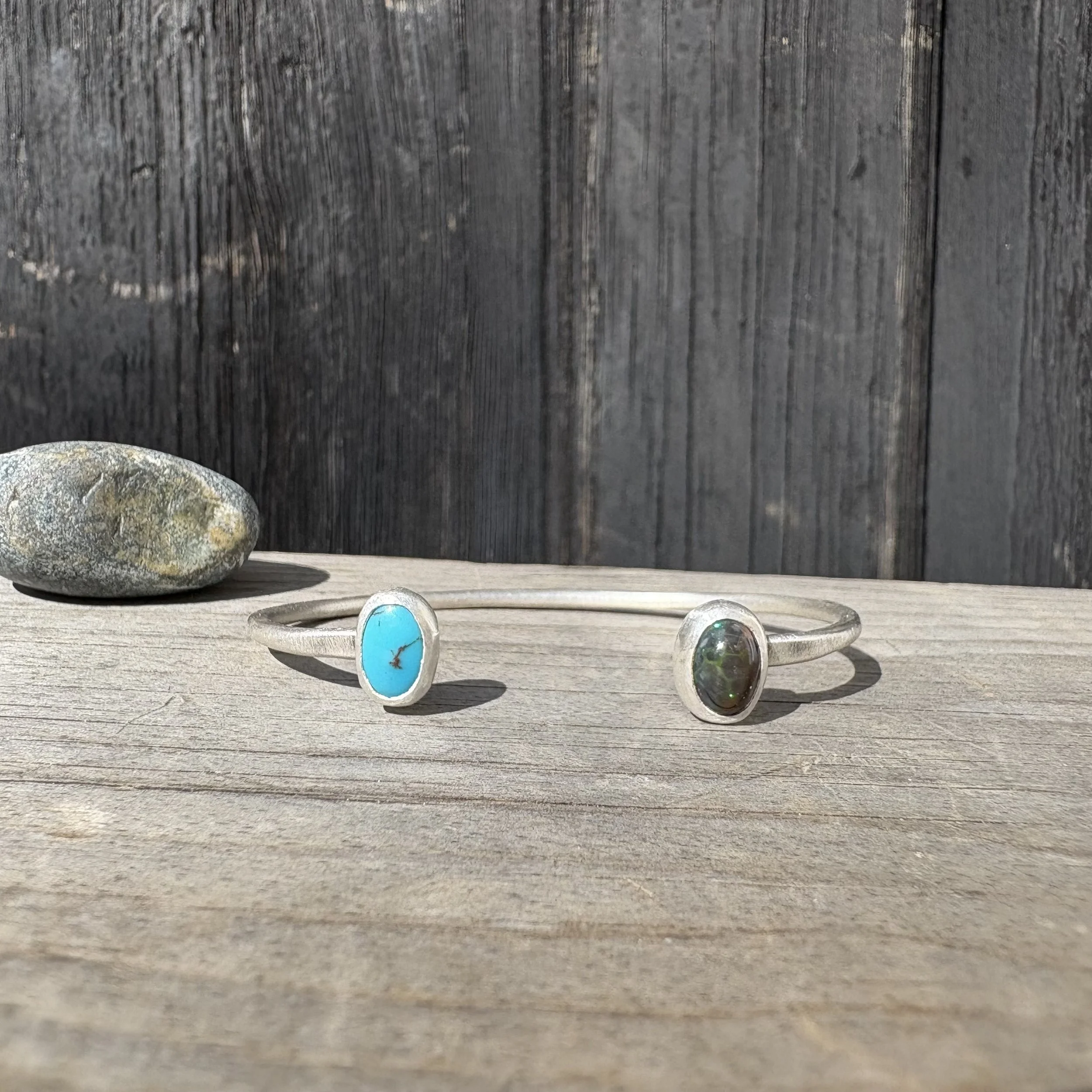 Black Opal and Egyptian Turquoise Cuff