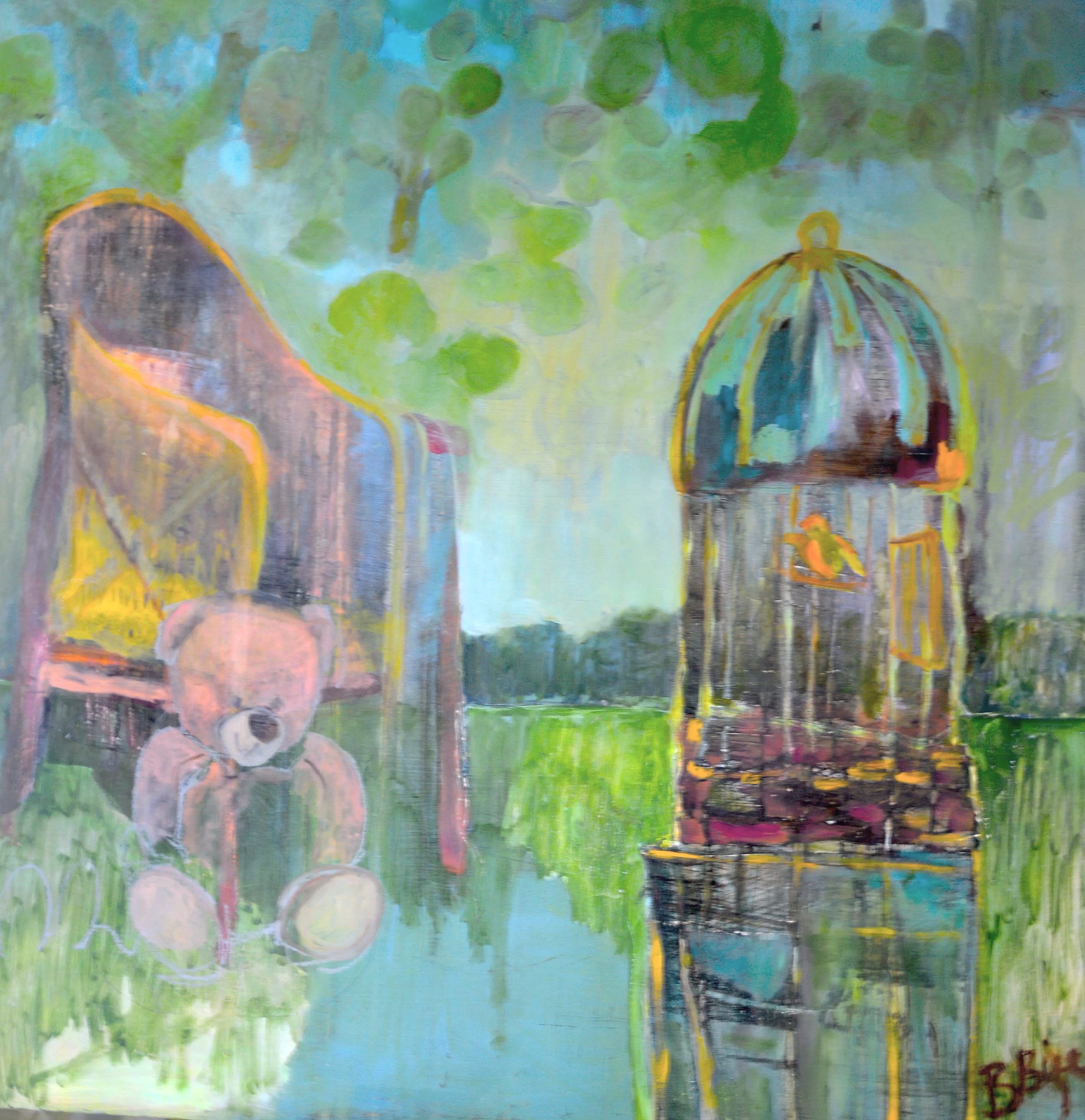 Teddy
40" 40"
Oil paint and Ink/ Cold Wax on Panel
