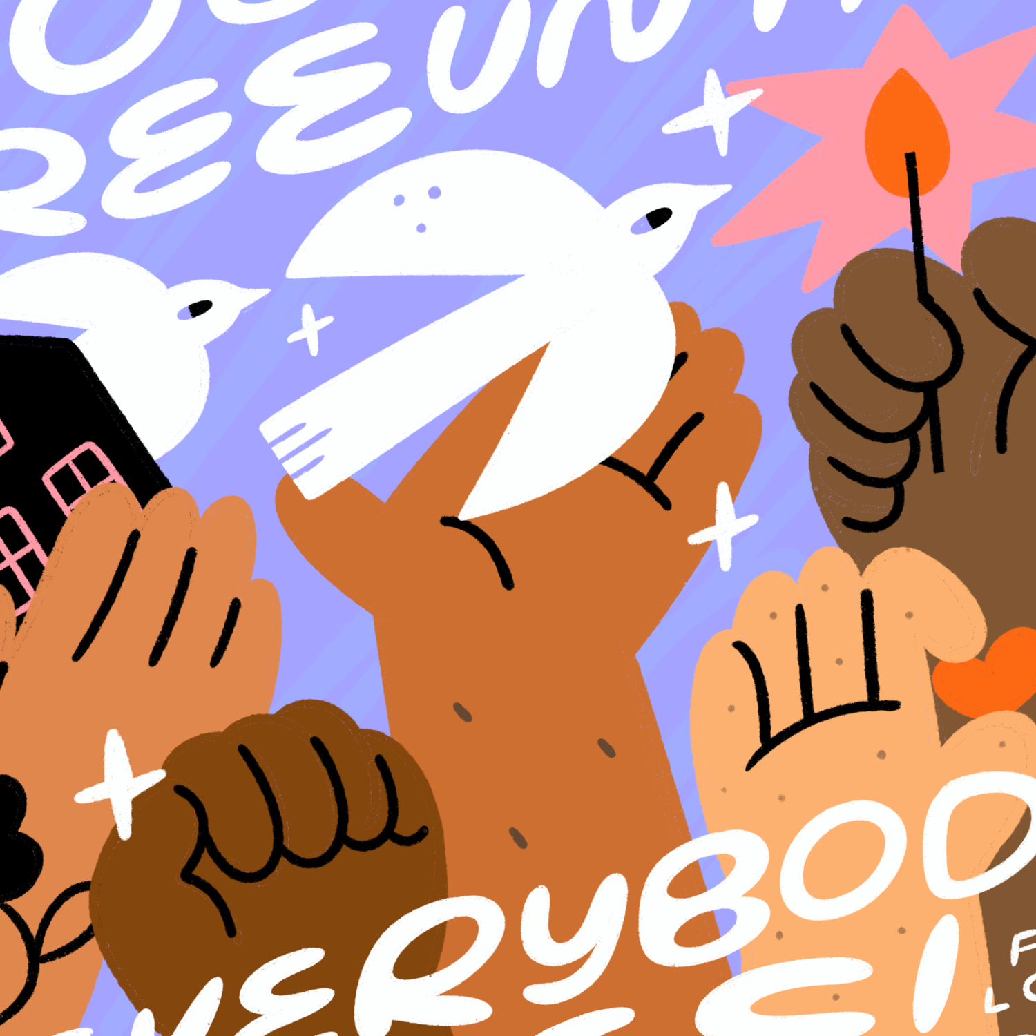 Mini Print: Nobody's Free Until Everybody's Free — Courtney Ahn Design