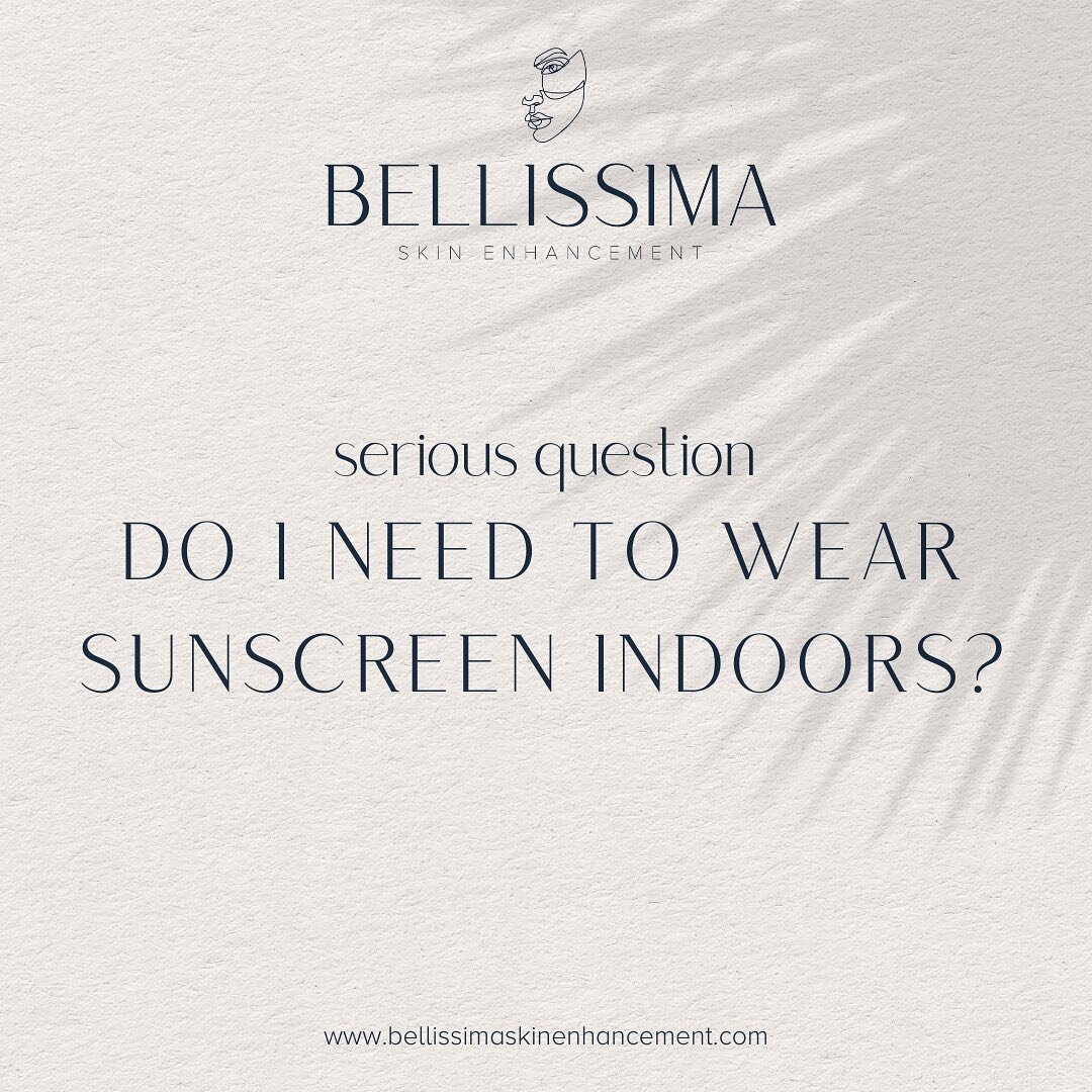 The short answer is yes. There are three main reasons why  you should wear SPF indoors: 

💫Ultraviolet A (UVA) rays
💫Ultraviolet B (UVB) rays
💫Blue light (from smart devices, computers and TVs)

UV rays cause signs of aging like loss of elasticity