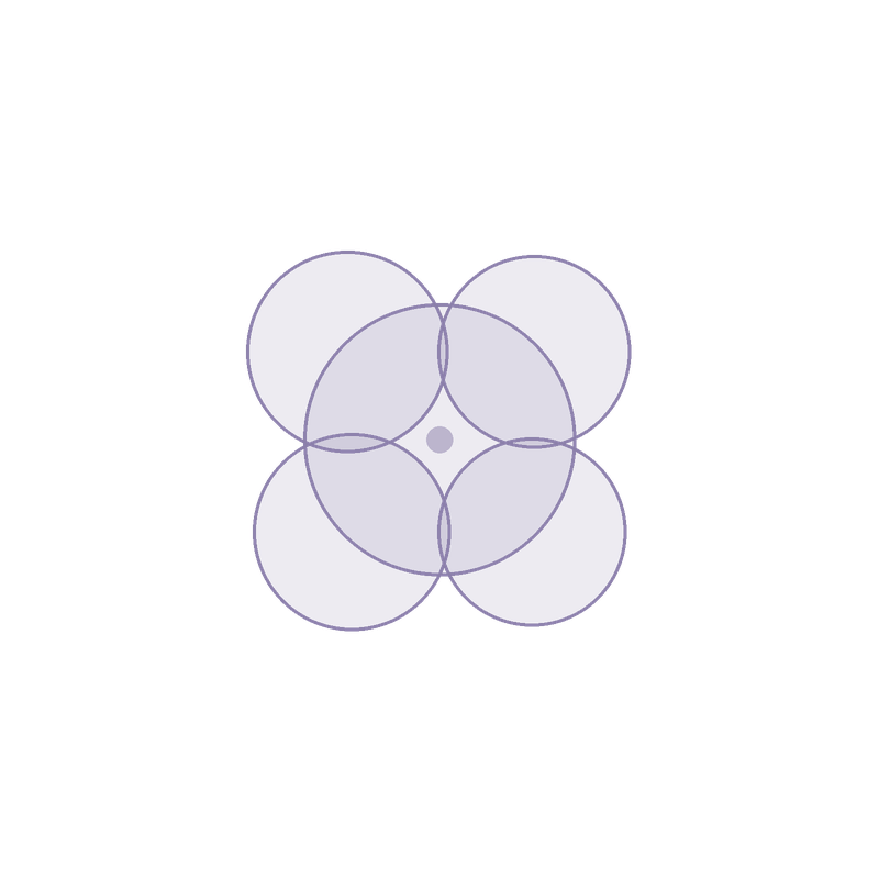 a graphic of many joining circles, symbolizing different parts coming together as one