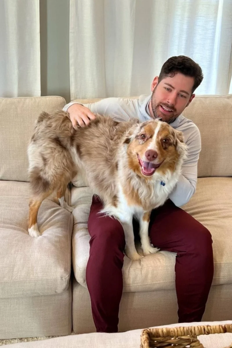 Tyler J Jensen, and his dog, Winston.