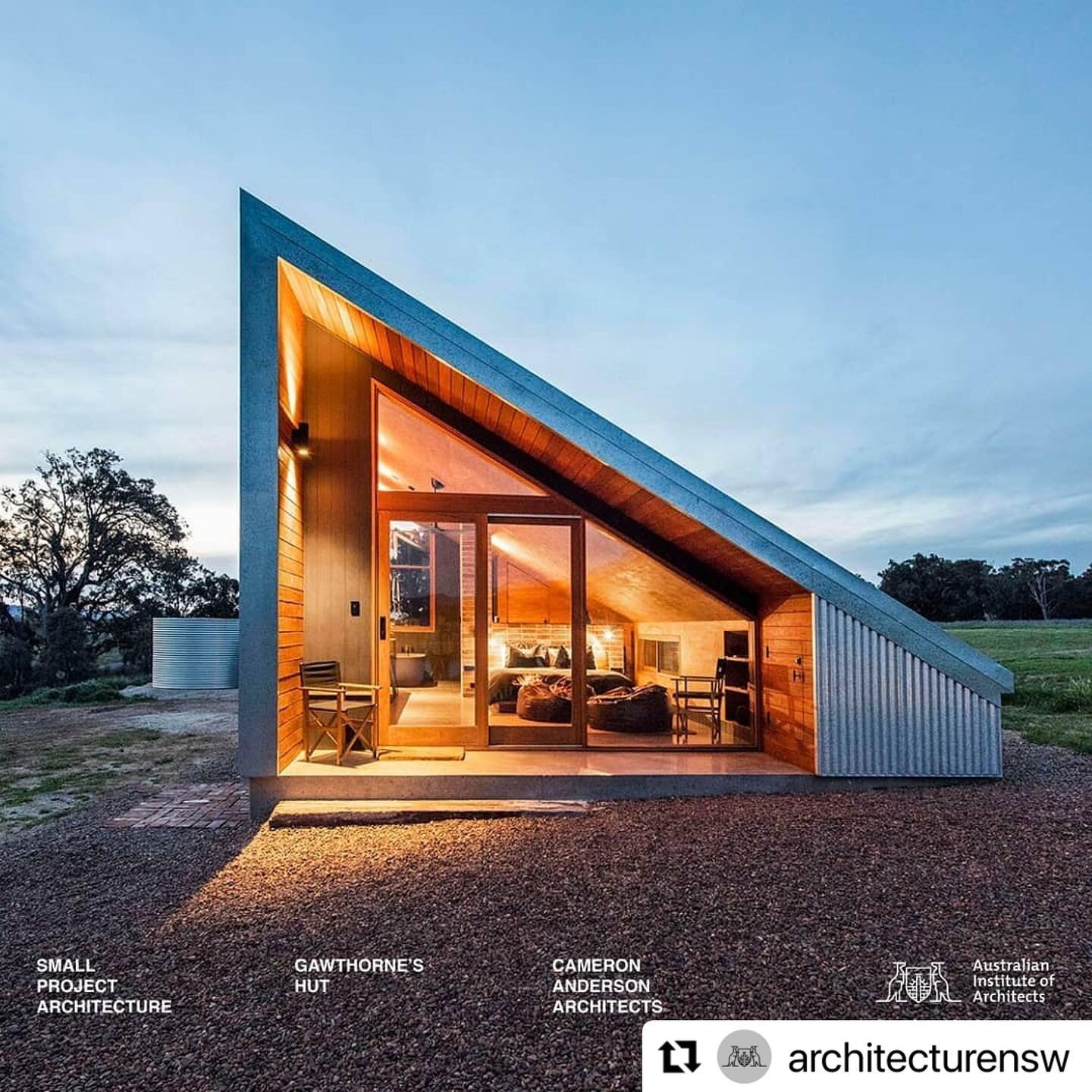 #Repost @architecturensw with @make_repost
・・・
Winner at 2021 NSW Country Division Architecture Awards. 
​
​Congratulations to Cameron Anderson Architects for winning the Small Project Architecture Award for the Gawthorne's Hut Project. 

Photography