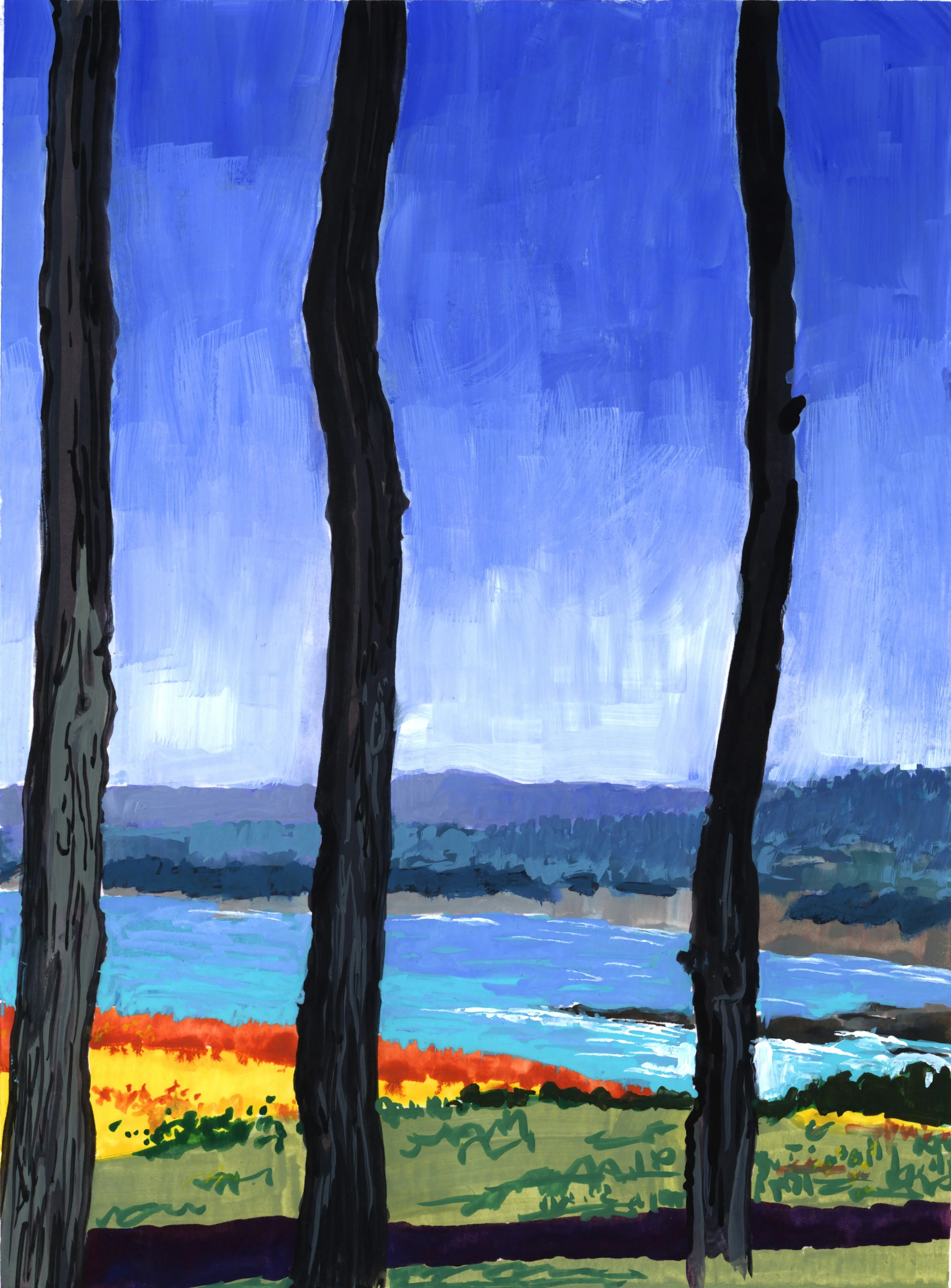 Studies in Solitude - XXO - Gouache on paper, 9 x 12 inches
