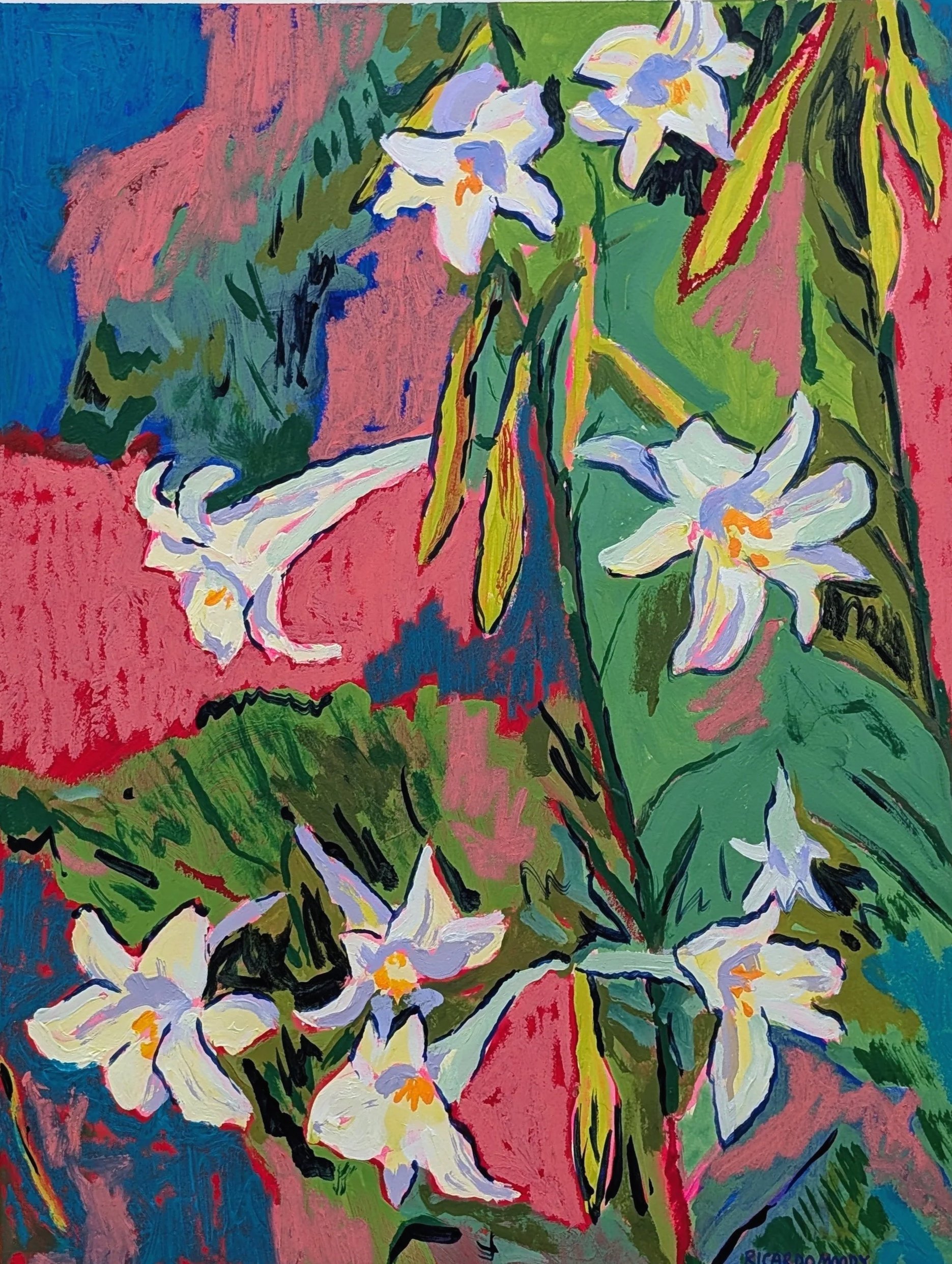 Formosa - acrylic and oil pastel on Colorfix board, 16x20 inches