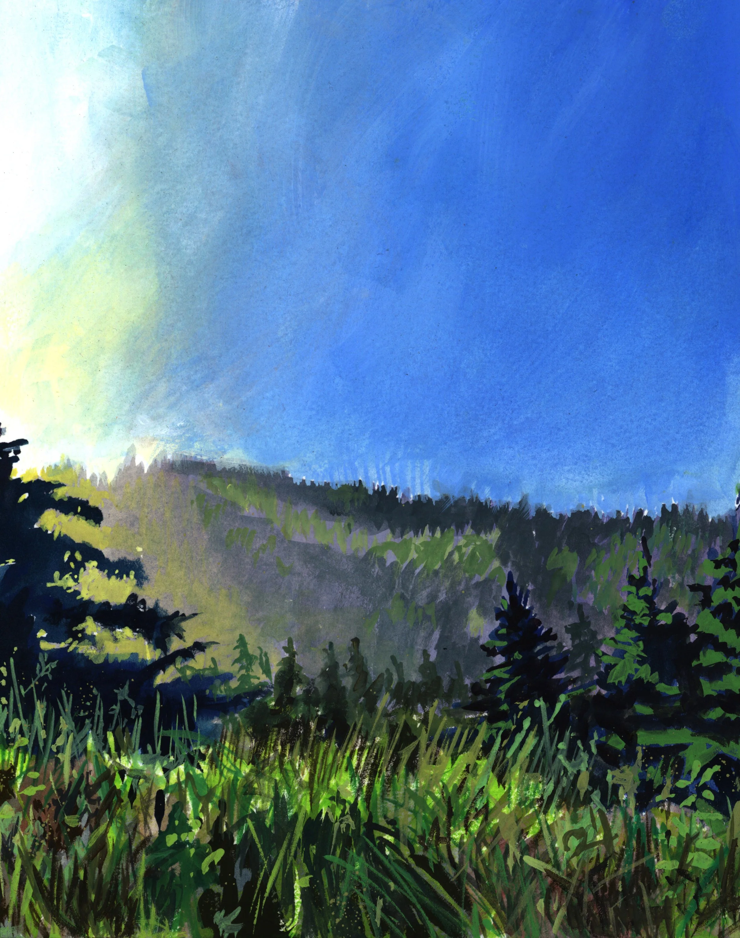 Studies in Solitude - Philo - Gouache on Arches board, 8 x 10 inches