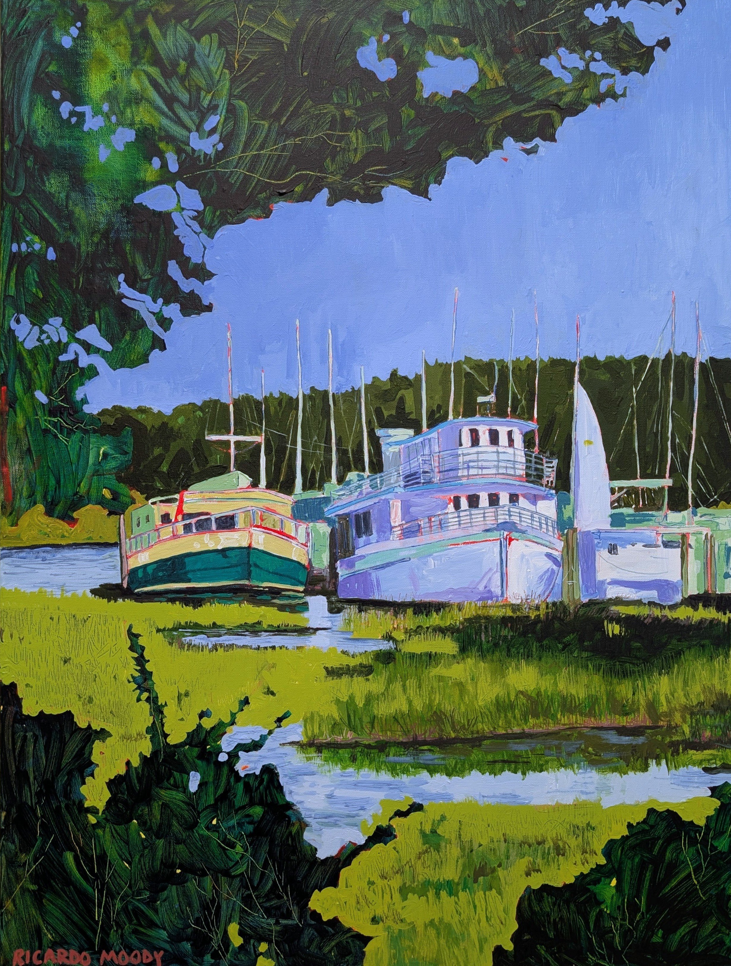 Across the Harbor - acrylic on linen, 18x24 inches