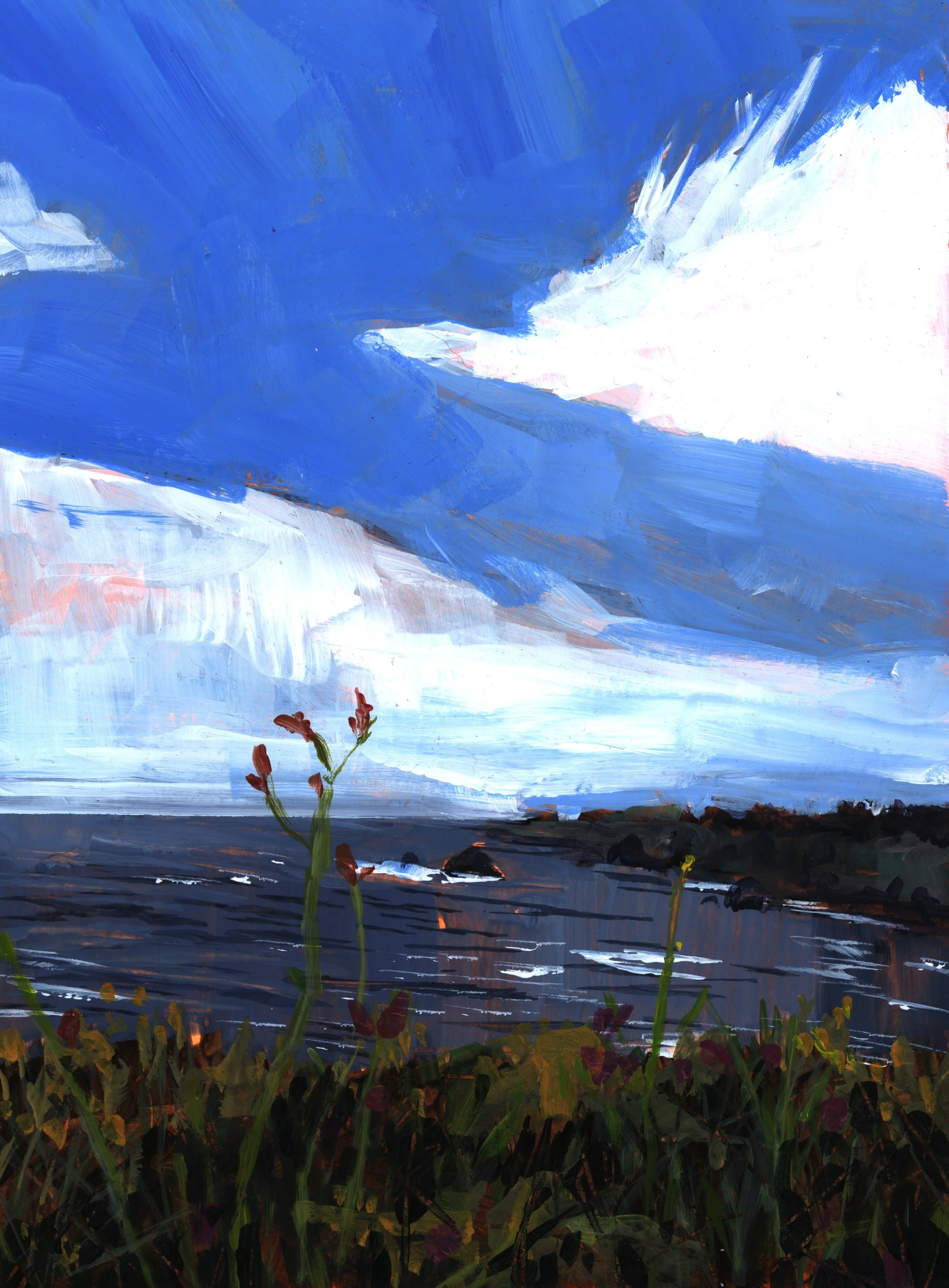 Studies in Solitude - View from the Bluff 1 - Acrylic on paper