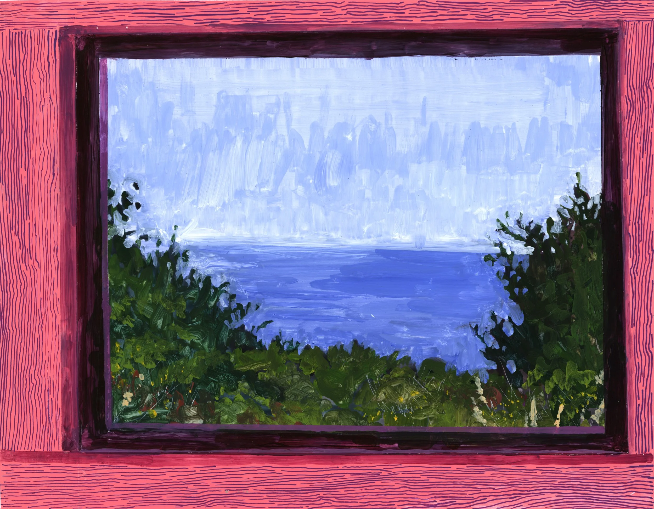 Studies in Solitude - Studio View - Acrylic on Yupo, 1 x 14 inches