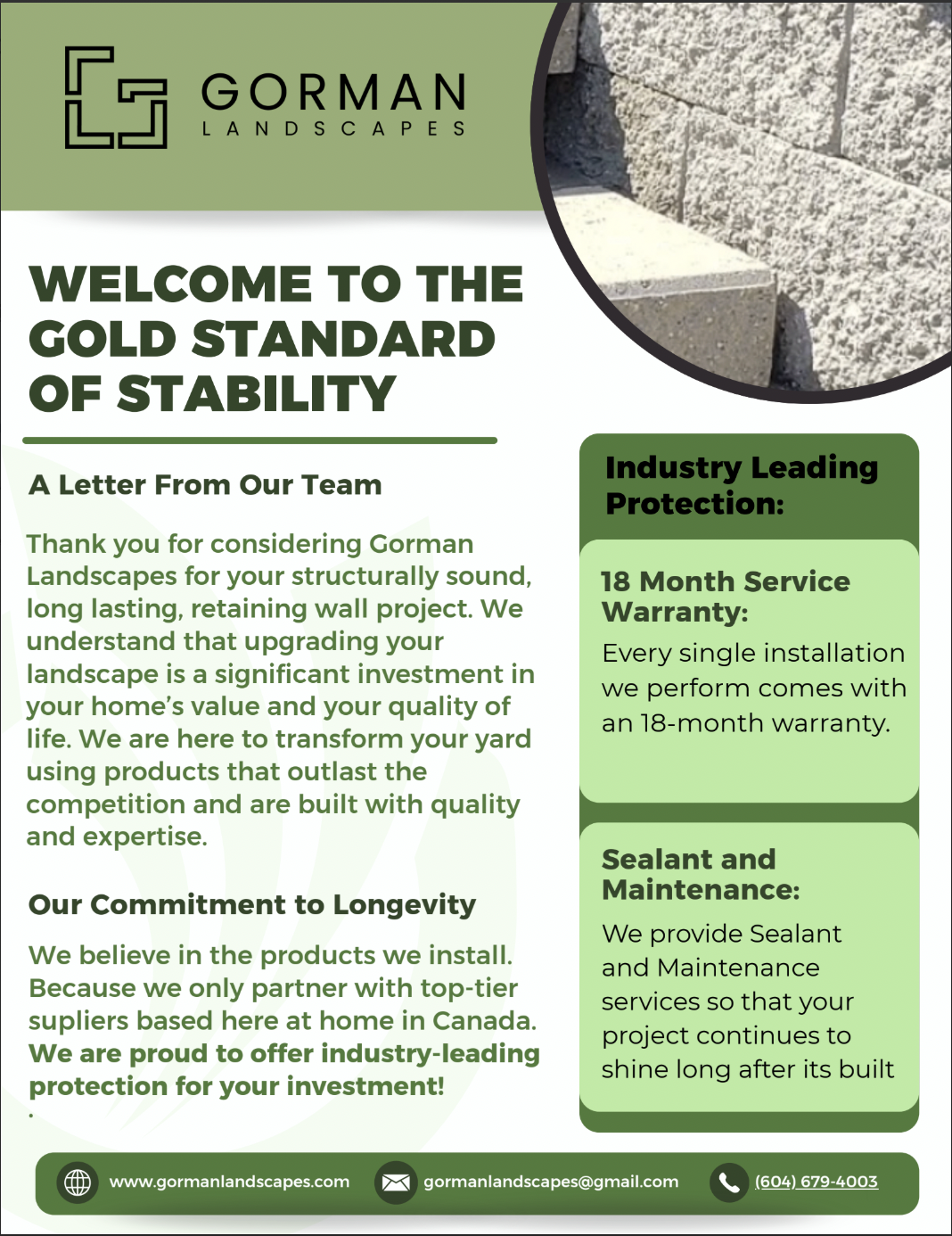 The Gold Standard of Stability- Retaining Wall Quick Guide- FREE PDF