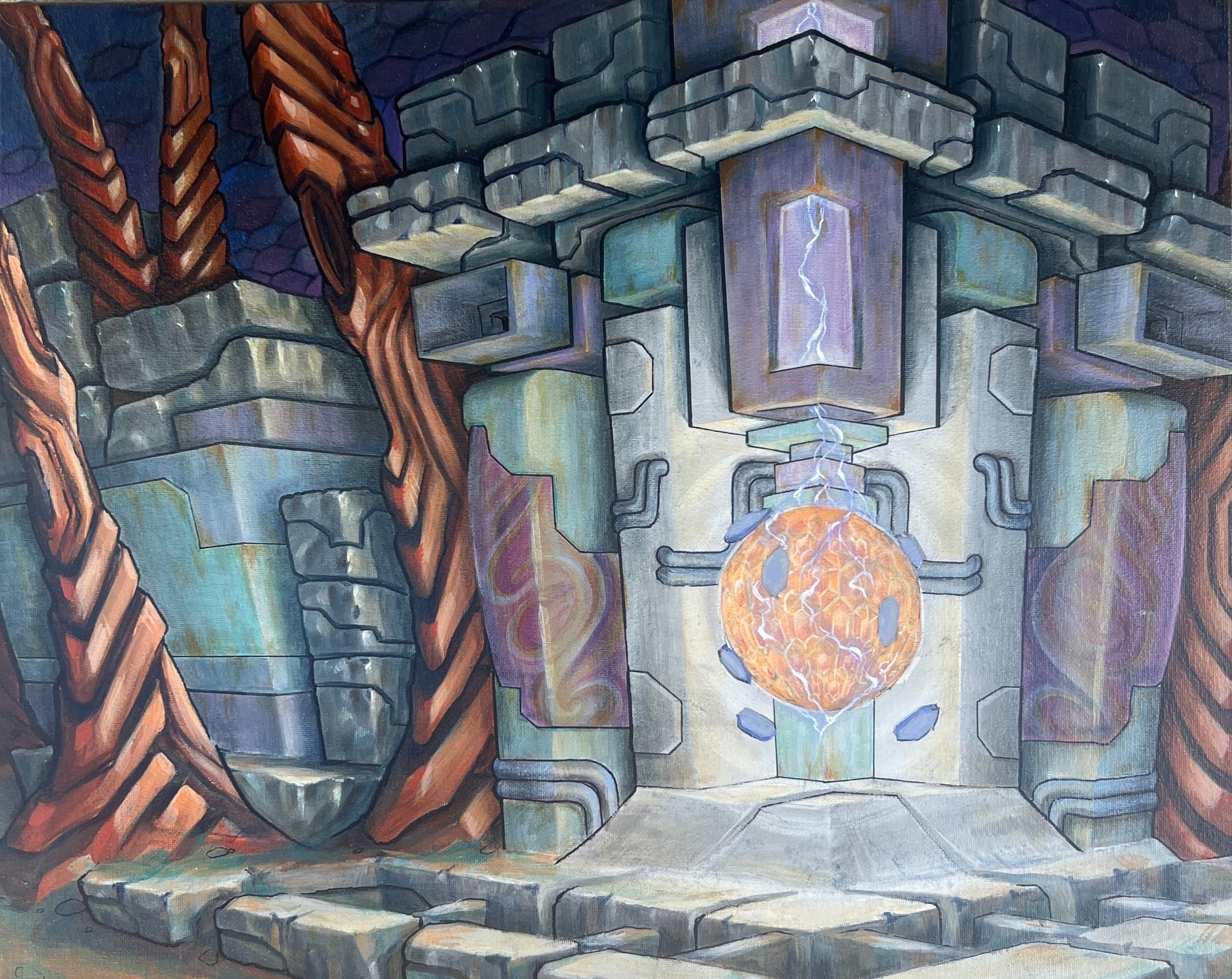 "Substation"
2022- 16"x20" acrylic on canvas