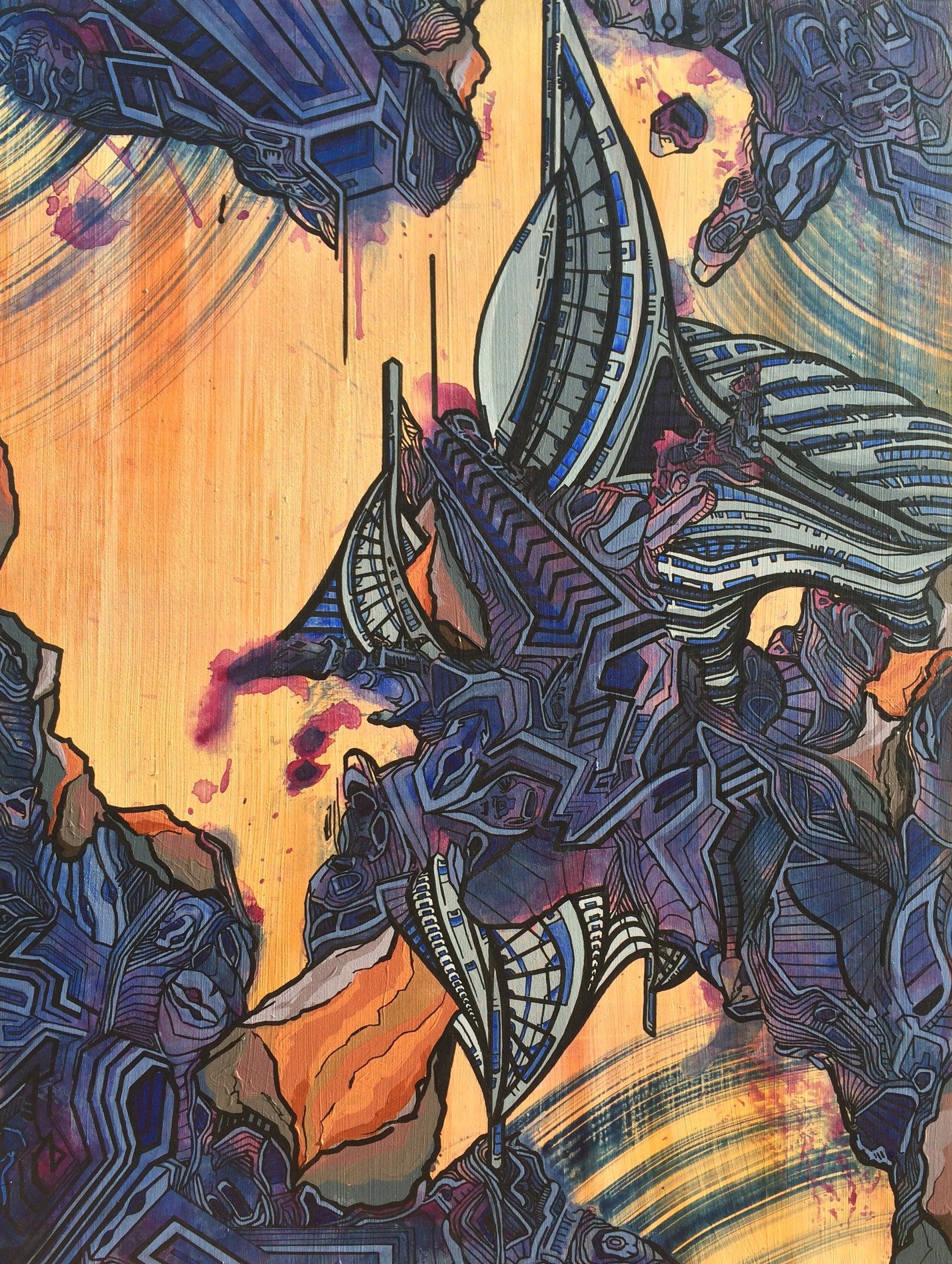 "The Nest Arrives"
2020- 16"x20" acrylic on canvas