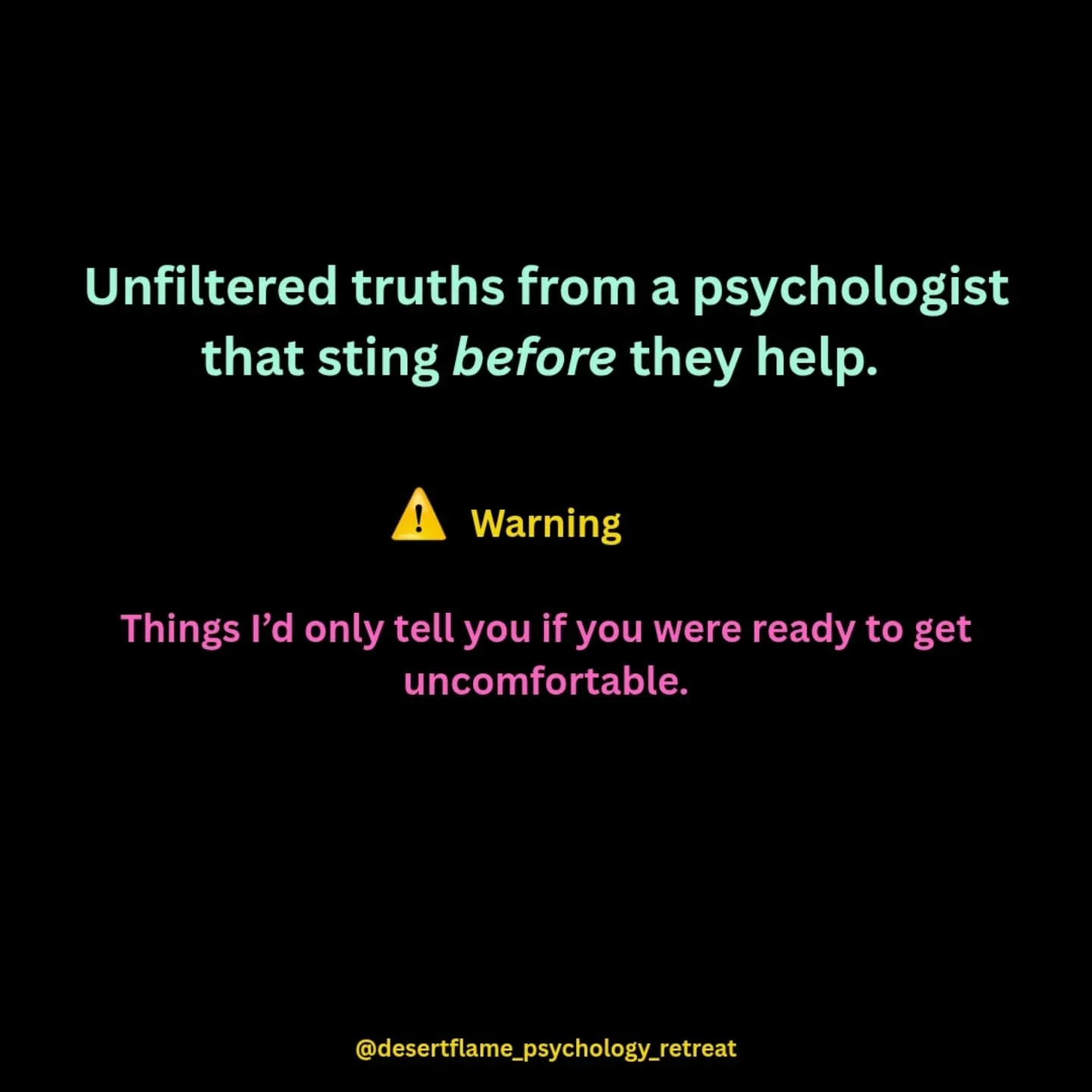 Hard truths from a psychologist 🧠 Not everyone&rsquo;s ready to hear these &mdash; but they just might change everything ✨ 

#desertflamepsychology #Psychologist #psychology #wellbeing #hardtruth #personalgrowth #personaldevelopment #factsdaily #ins