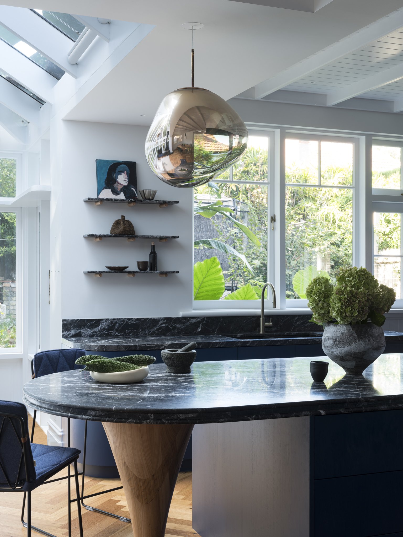 Modern kitchen with feature lighting