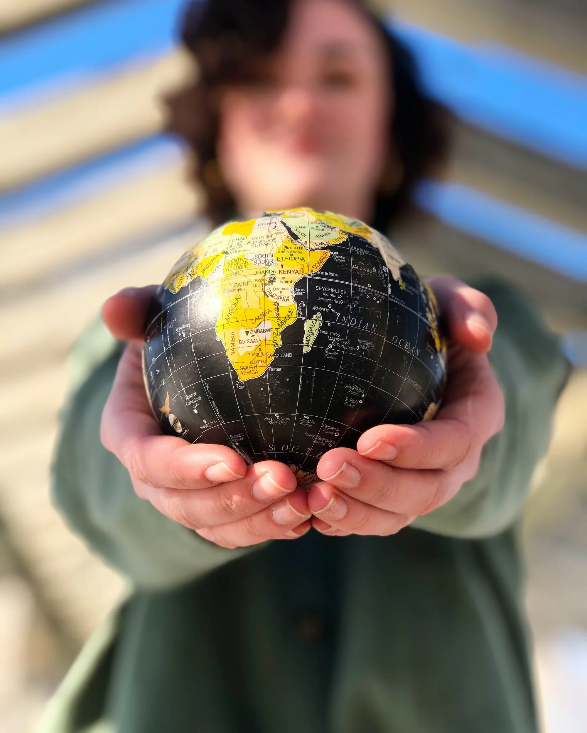 Globe representing accents around the world.
