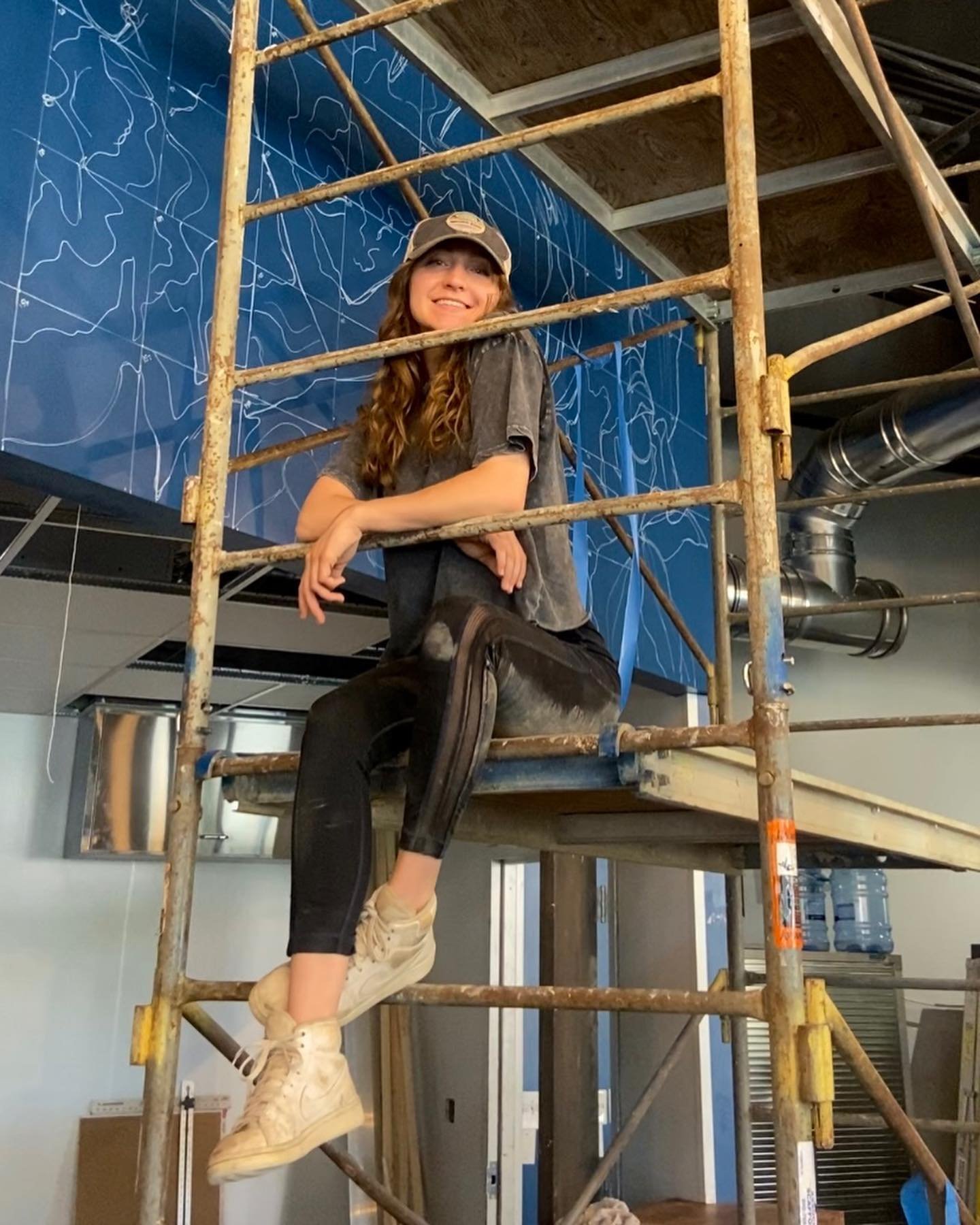 So stoked to be brought in for this mural @flourandbarrelnc. It has been an unexpected gift to meet the many faces behind the scenes and watch this project come together while I work. Life feels charmed lately and I&rsquo;m truly grateful for this op