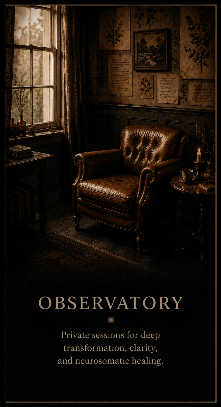 The Colloquium of DVN THEREPE™ featuring a contemplative setting representing conversations and examinations of the human experience through observation, philosophy, and lived experience.
