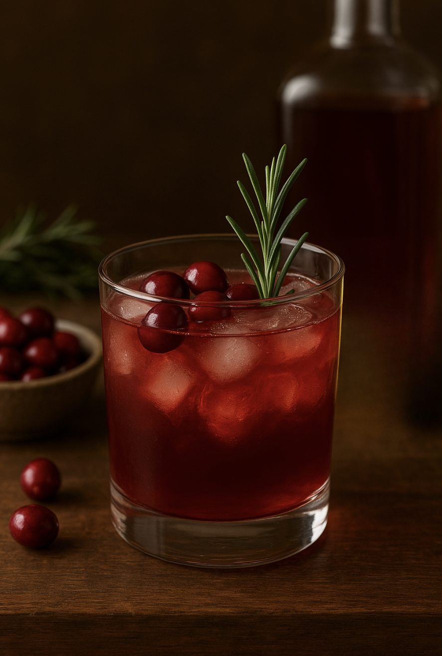 ROSEMARY CRANBERRY BOURBON COCKTAIL