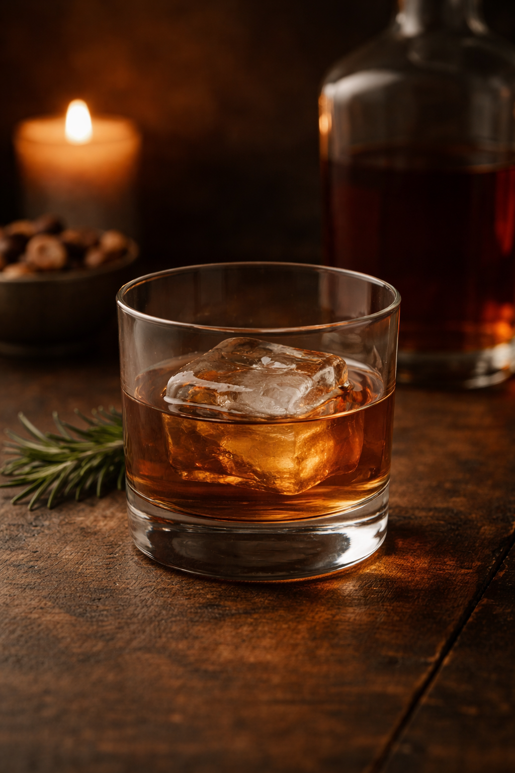 NEAT BOURBON OR RYE WITH ROSEMARY EXPRESSION