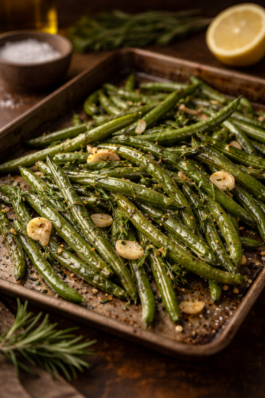 ROASTED GARLIC GREEN BEANS