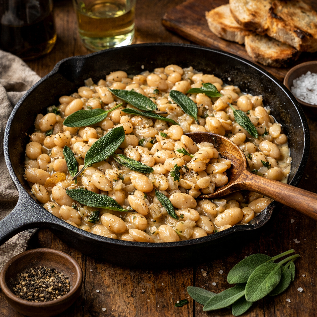 WHITE BEAN &amp; SAGE SKILLET