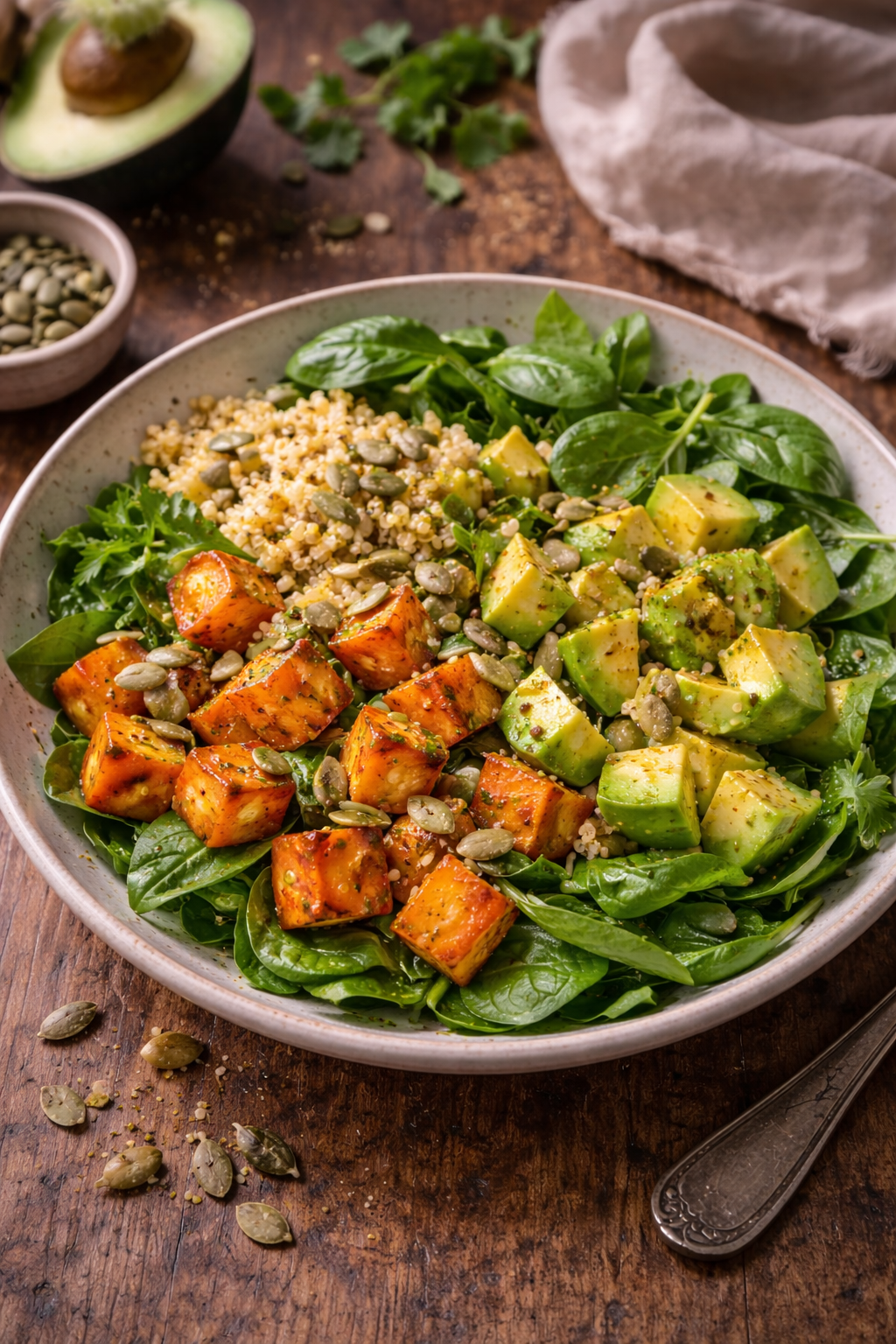 SWEET POTATO + AVOCADO SALAD