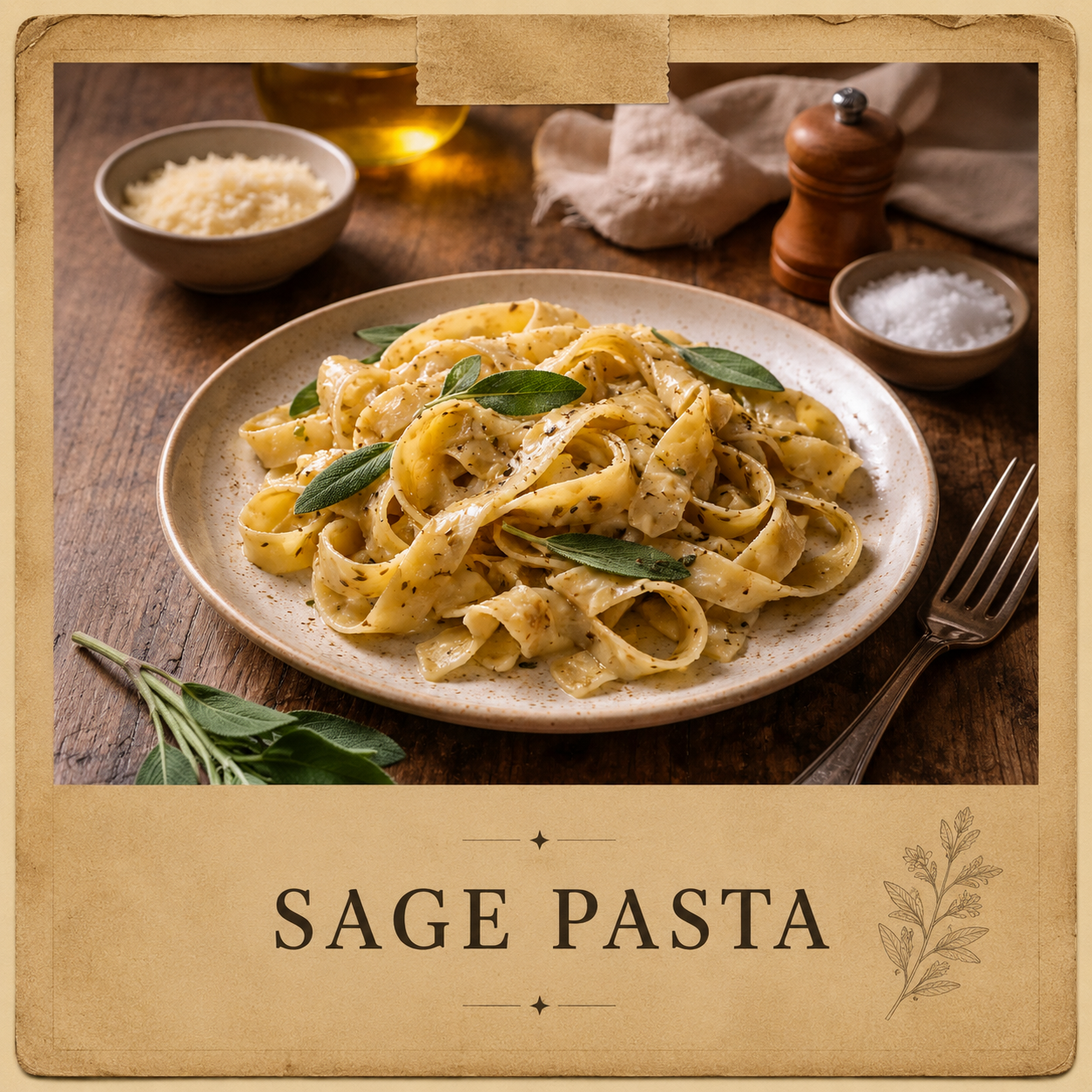       
  
     INGREDIENTS     1 cup flour    2 eggs    Pinch of salt     ⅛ tsp ground sage      Optional supporting spices   (choose one or two - no more than 1/2 teaspoon each)   I USE ALL OF THESE SPICES AND HERBS     Black pepper – warmth, not he