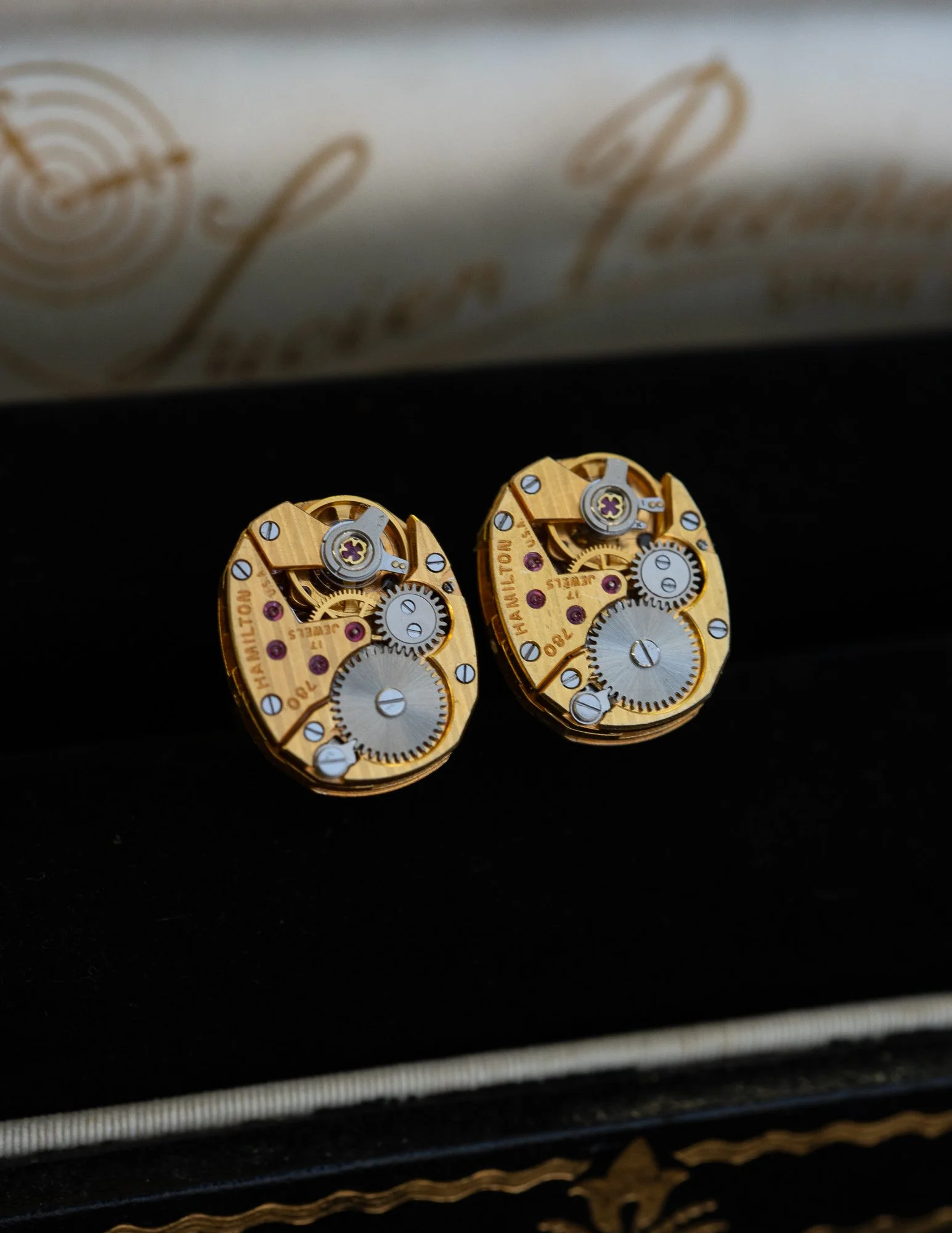 Antique Hamilton Wristwatch Stainless Steel Cufflinks