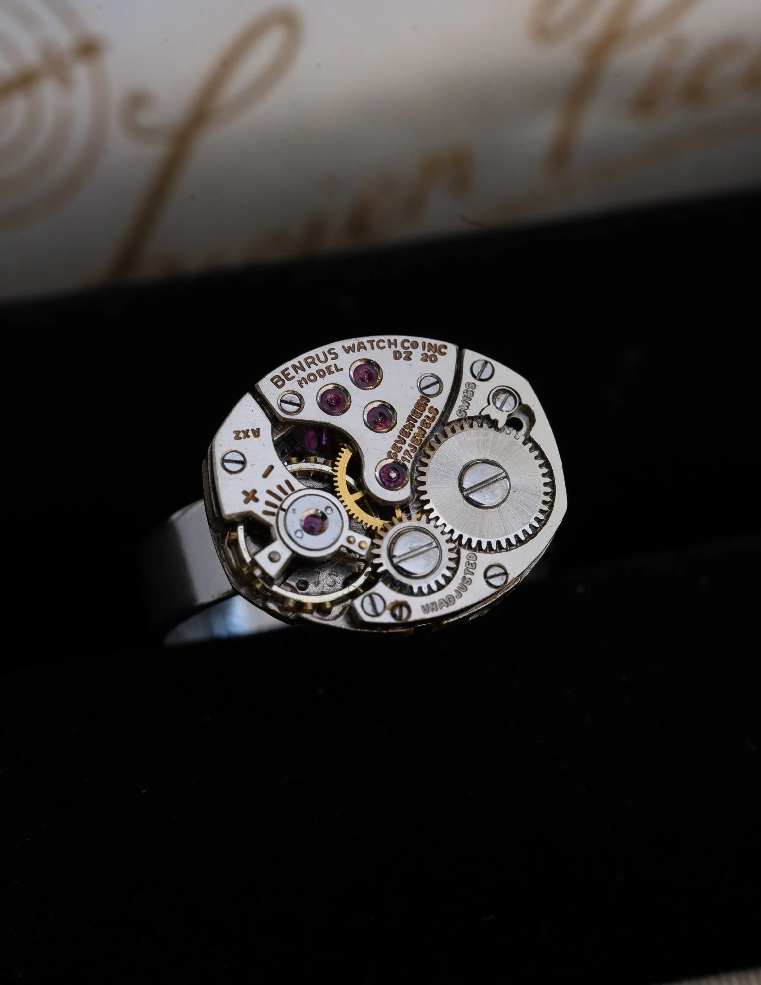 Benrus Antique Watch Stainless Steel Adjustable Ring