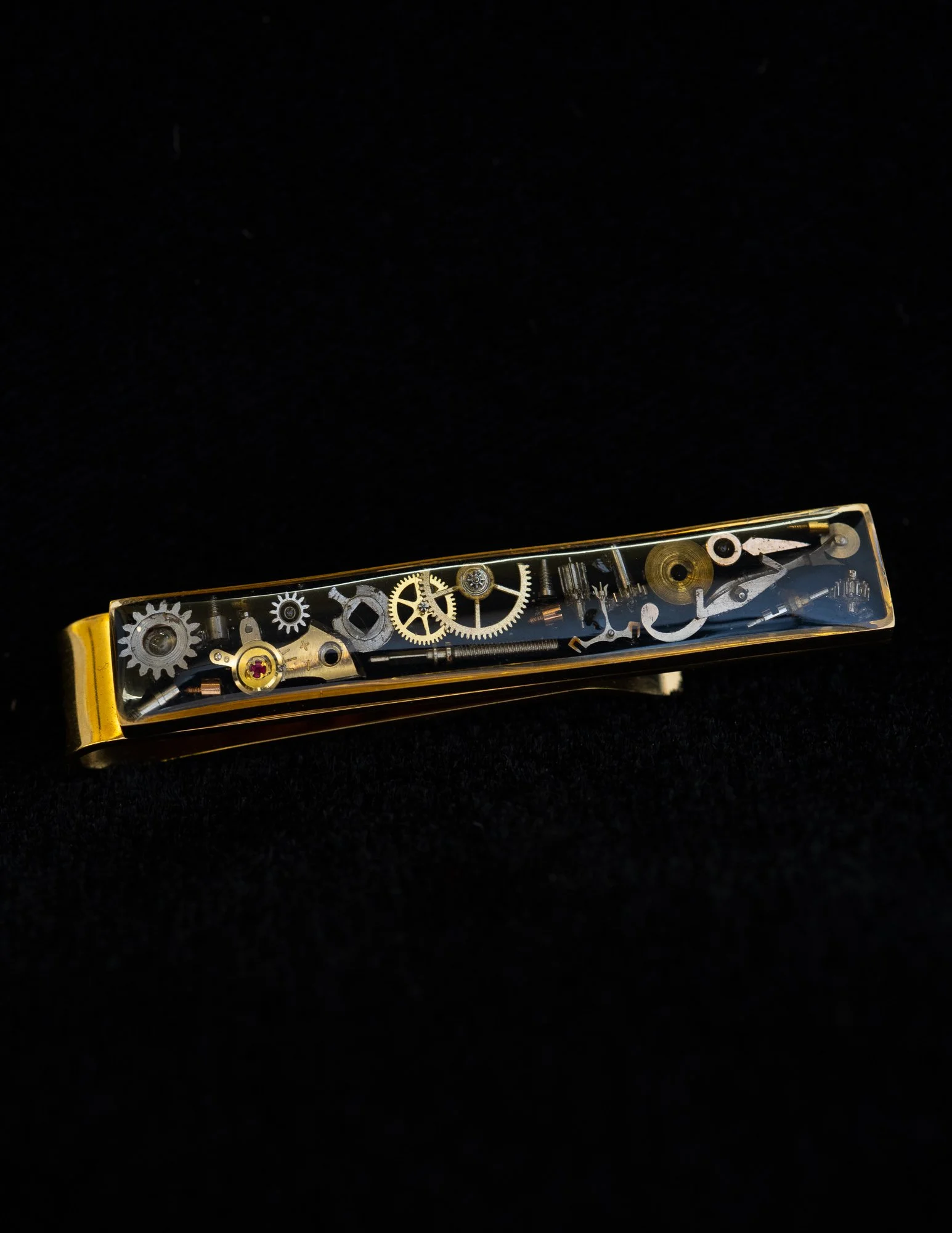 Antique Watch & Clock Parts Resin Gold Titanium Steel Tie Clip