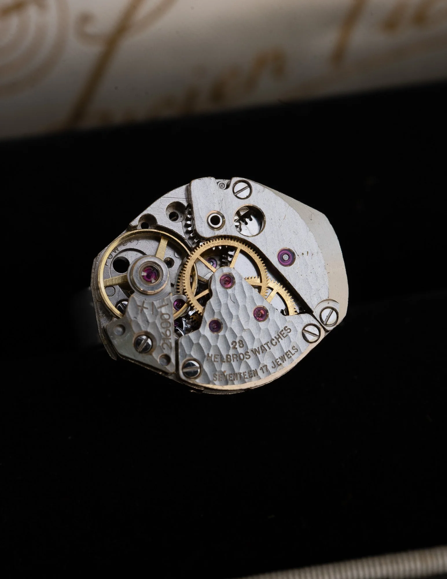 Helbros Antique Watch Stainless Steel Adjustable Ring