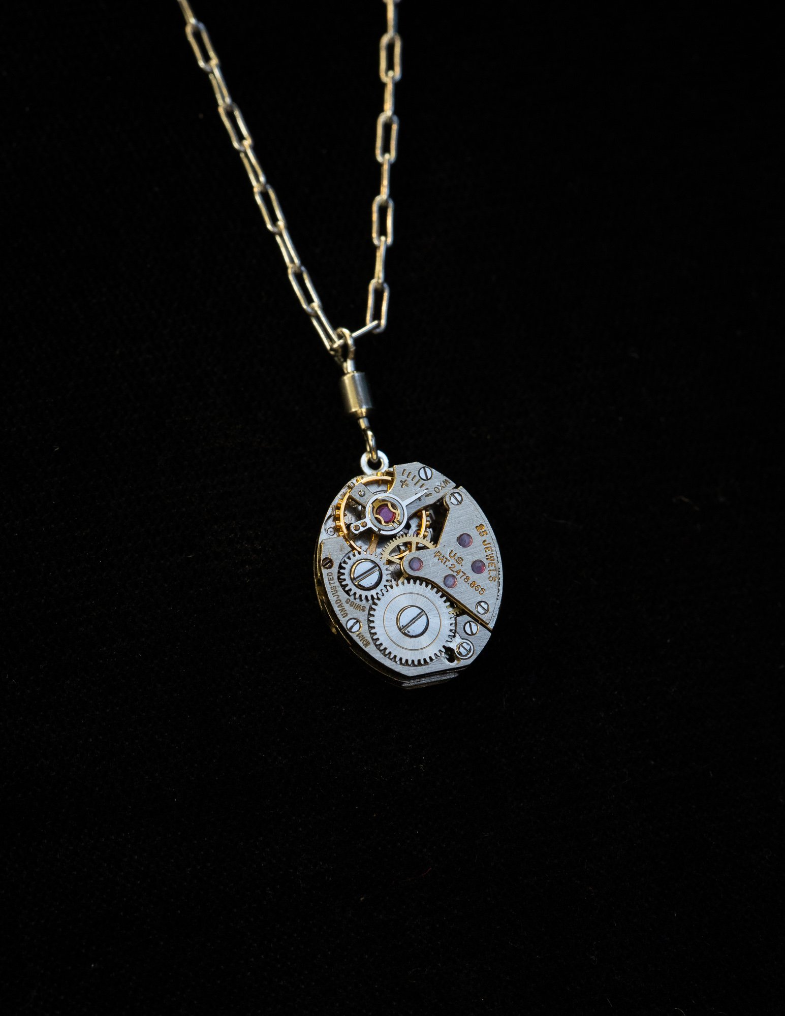 Antique Waltham Tiny Wristwatch Double-Sided Necklace