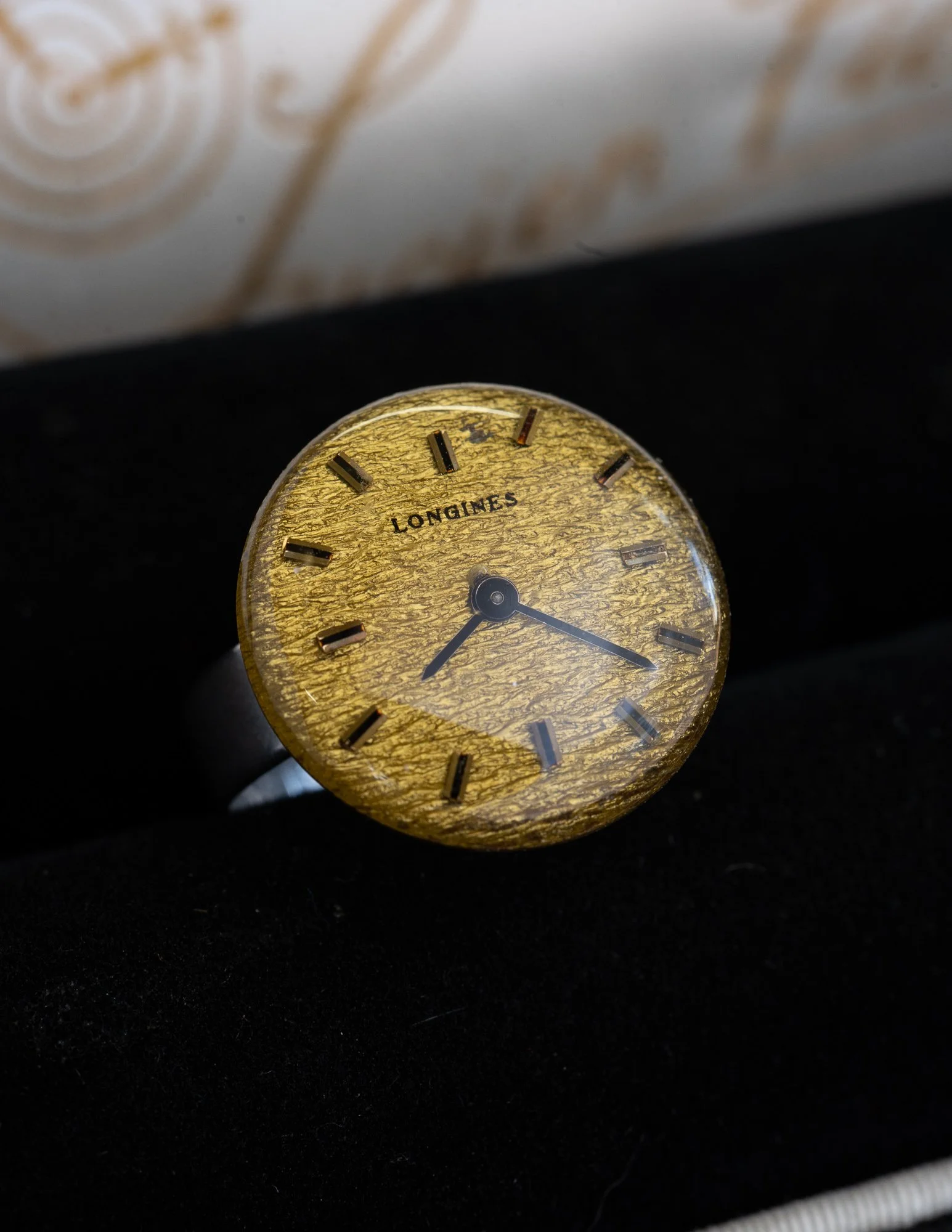 Longines Antique Watch Dial Stainless Steel Adjustable Ring