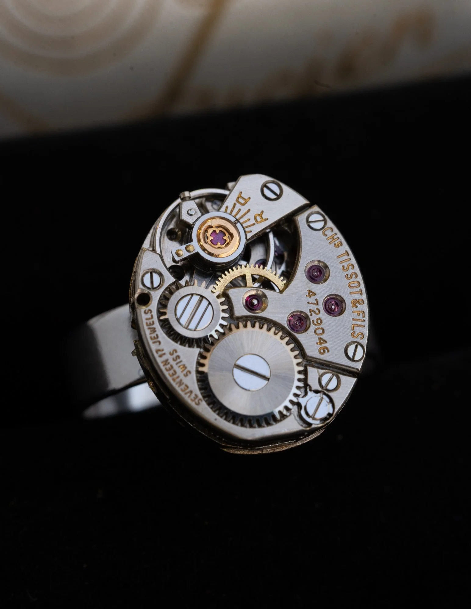 Tissot Antique Watch Stainless Steel Adjustable Ring