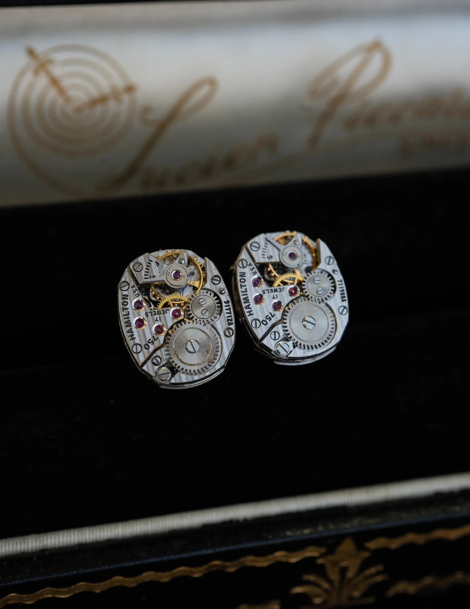 Antique Hamilton Wristwatch Stainless Steel Cufflinks