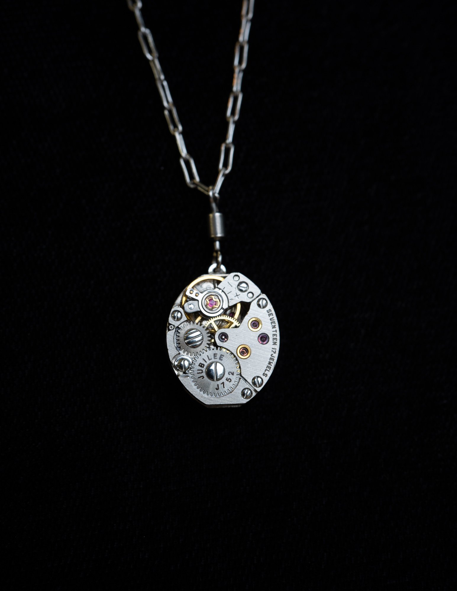 Antique Tiny Wristwatch Double-Sided Necklace